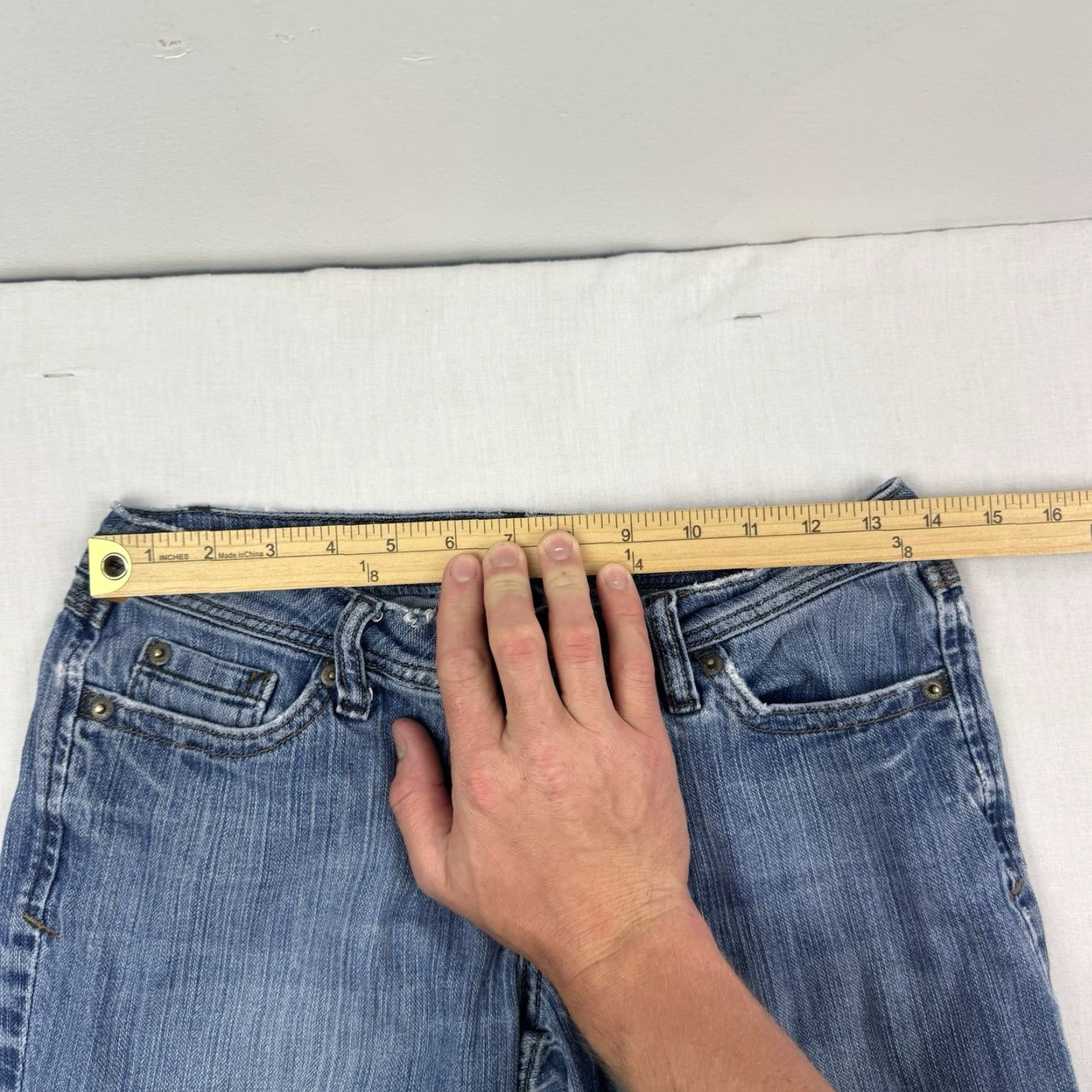 Vintage VINTAGE Aeropostale Bootcut Jeans Womens 3 Regular Stretch Low Rise Blue Y2K Hipster Punk Size 26" / US 2 / IT 38 - 6 Thumbnail