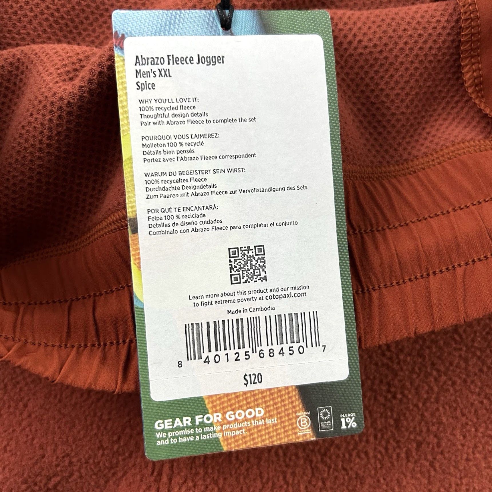 Cotopaxi Cotopaxi Abrazo Fleece Jogger Mens 2XL Orange Pants Jogger Activewear 2XL Mens Orange Fleece 90s? Size US 39 - 4 Thumbnail