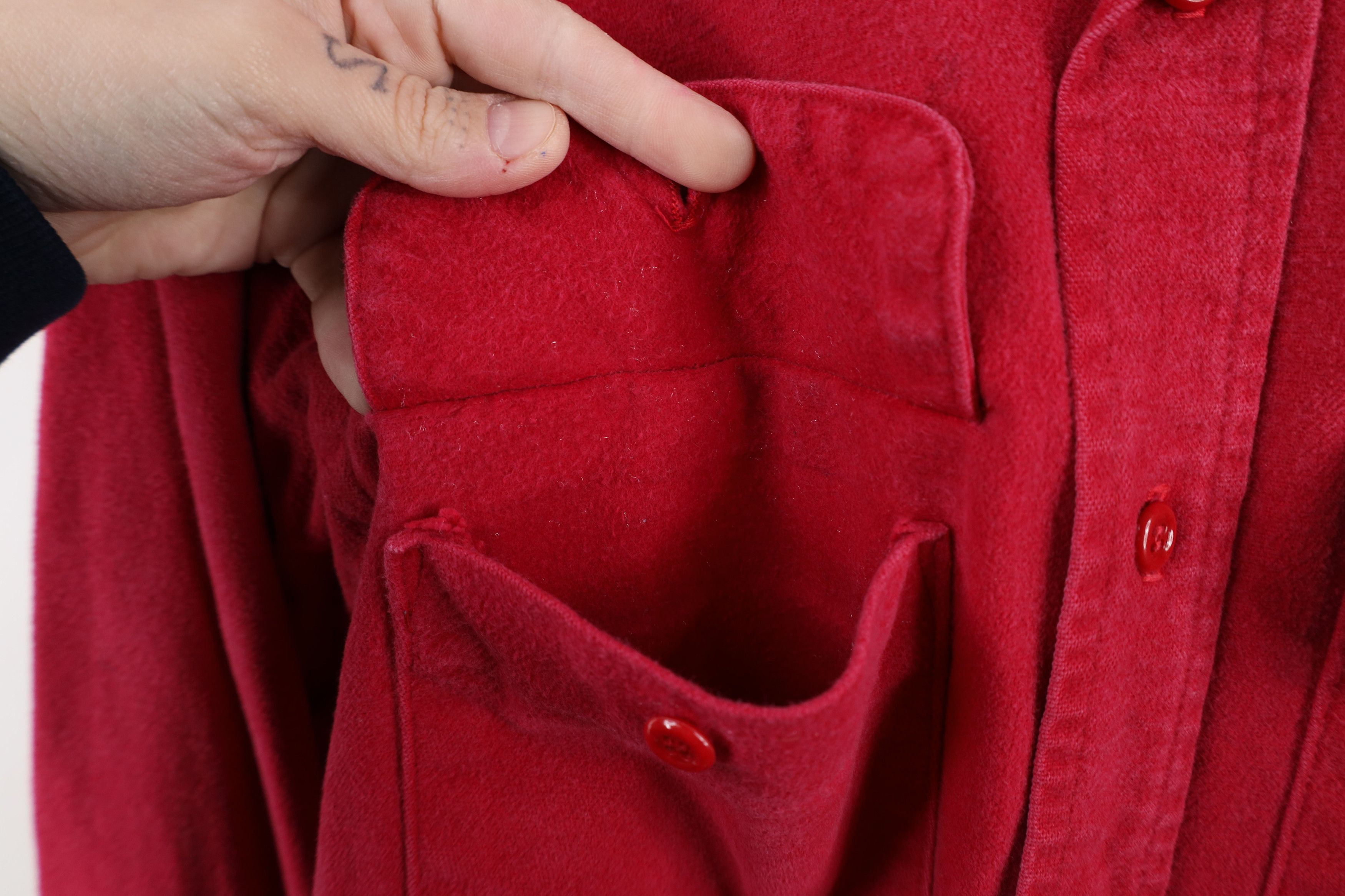 Vintage Vintage 70s Streetwear Chamois Cloth Button Shirt Red USA Size US S / EU 44-46 / 1 - 8 Thumbnail