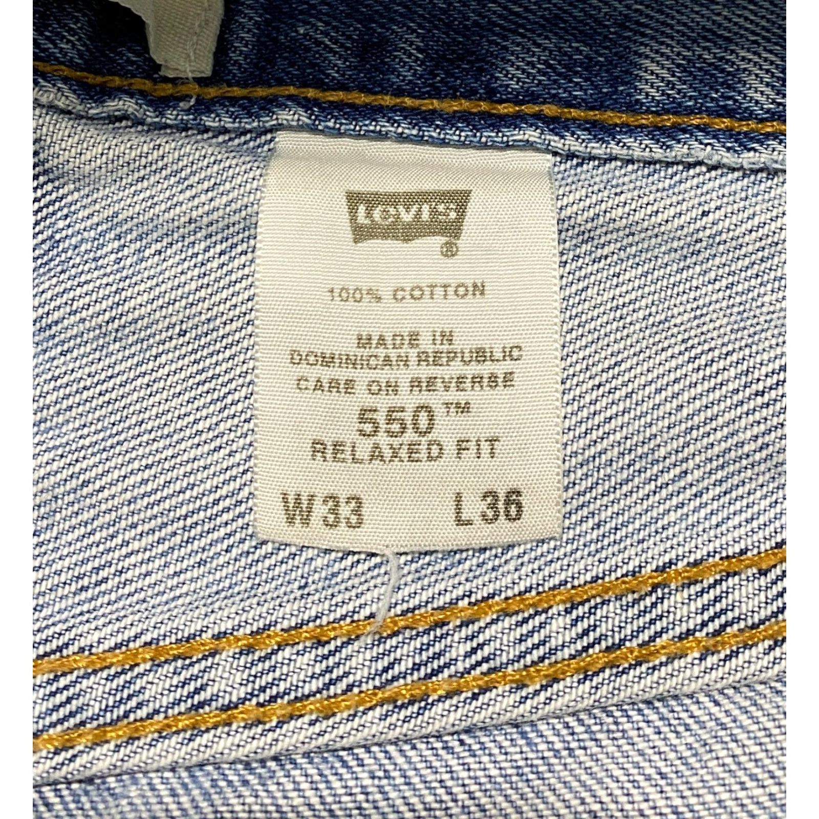 Levi's VINTAGE Levi's 550 Jeans Mens Straight Denim Blue 33x36 Relaxed Fit 5-Pocket Machine Washable Size US 33 - 5 Thumbnail