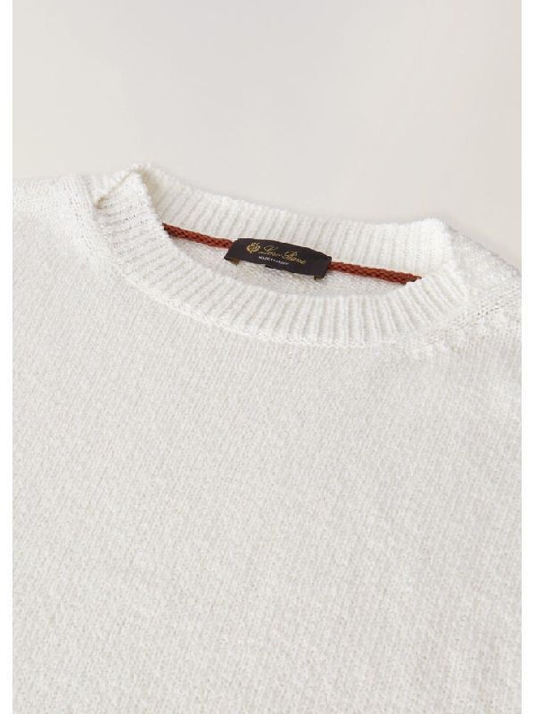 Loro Piana o1srvl11e0424 Girocollo Rapallo Sweatshirt in White Size US M / EU 48-50 / 2 - 3 Thumbnail
