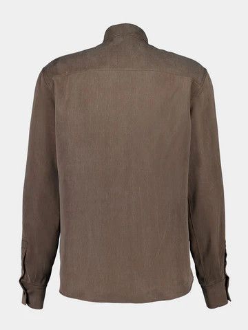 Salvatore Ferragamo o1s1rm0226 Button-Up Shirt in Brown Size US L / EU 52-54 / 3 - 2 Thumbnail