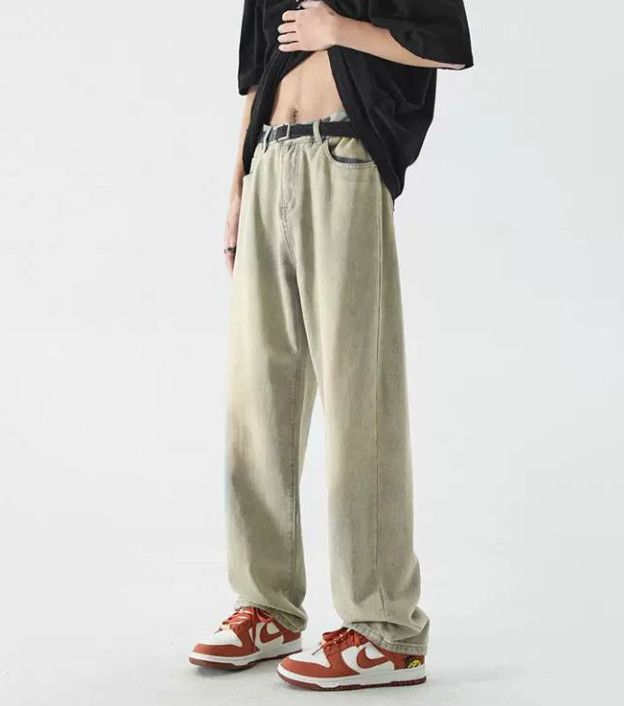 Japanese Brand Men's Retro Loose-Fit Wide-Leg Cargo Jeans Size US 32 / EU 48 - 2 Thumbnail