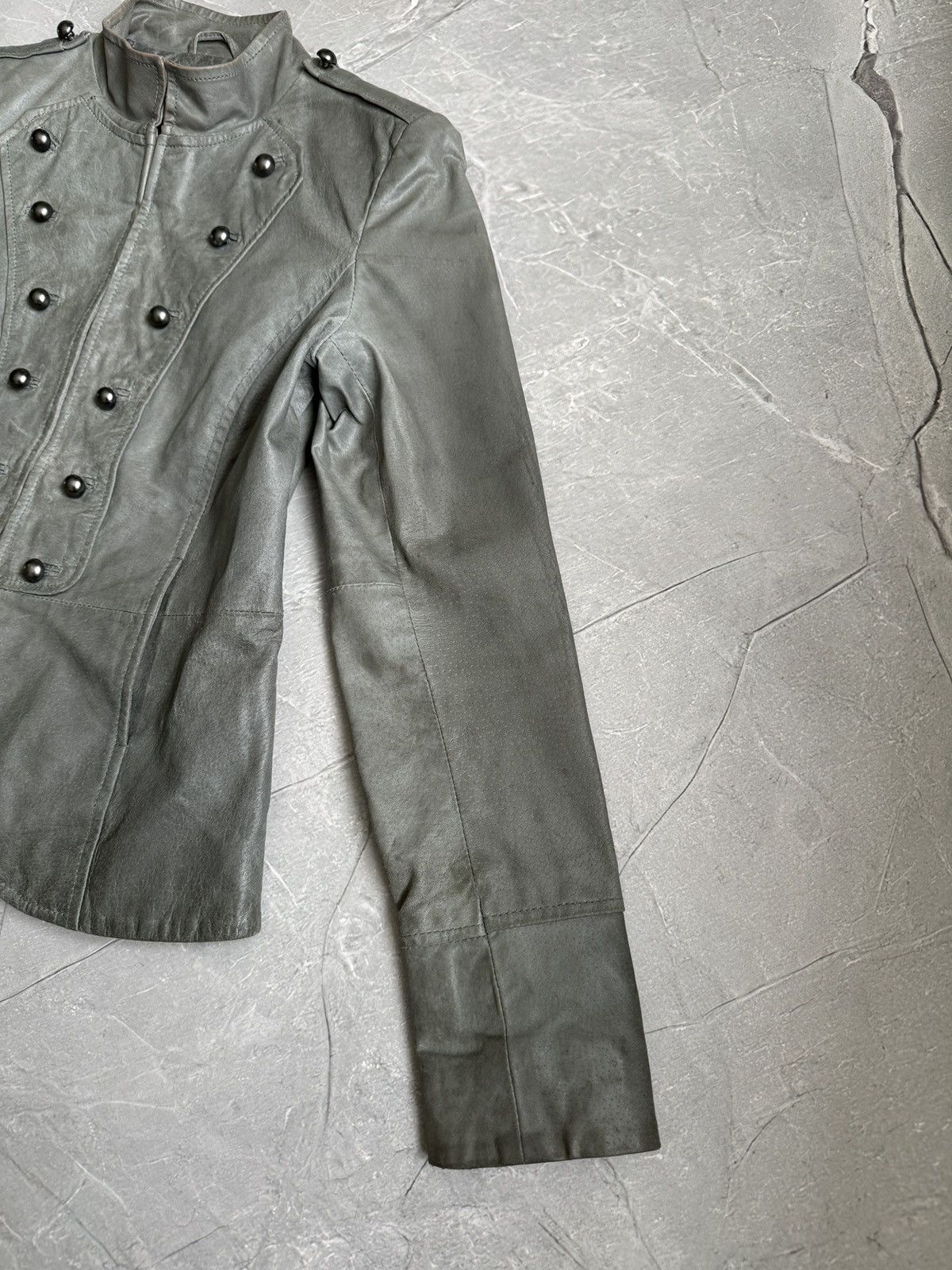 Hysteric Glamour 00s Napoleon Military Dirty Leather Jacket PPFM Style Size M / US 6-8 / IT 42-44 - 10 Thumbnail