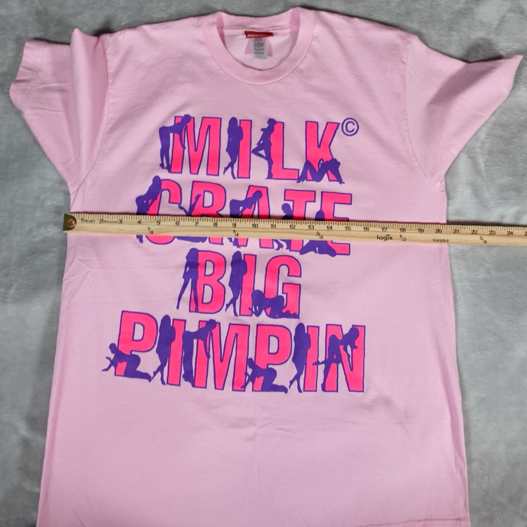 Pinko Milkcrate NYC Men's T-Shirt Large Pink USA Logo Short Sleeve Crew Neck Summer Fall Spring Made in USA Size US L / EU 52-54 / 3 - 6 Thumbnail