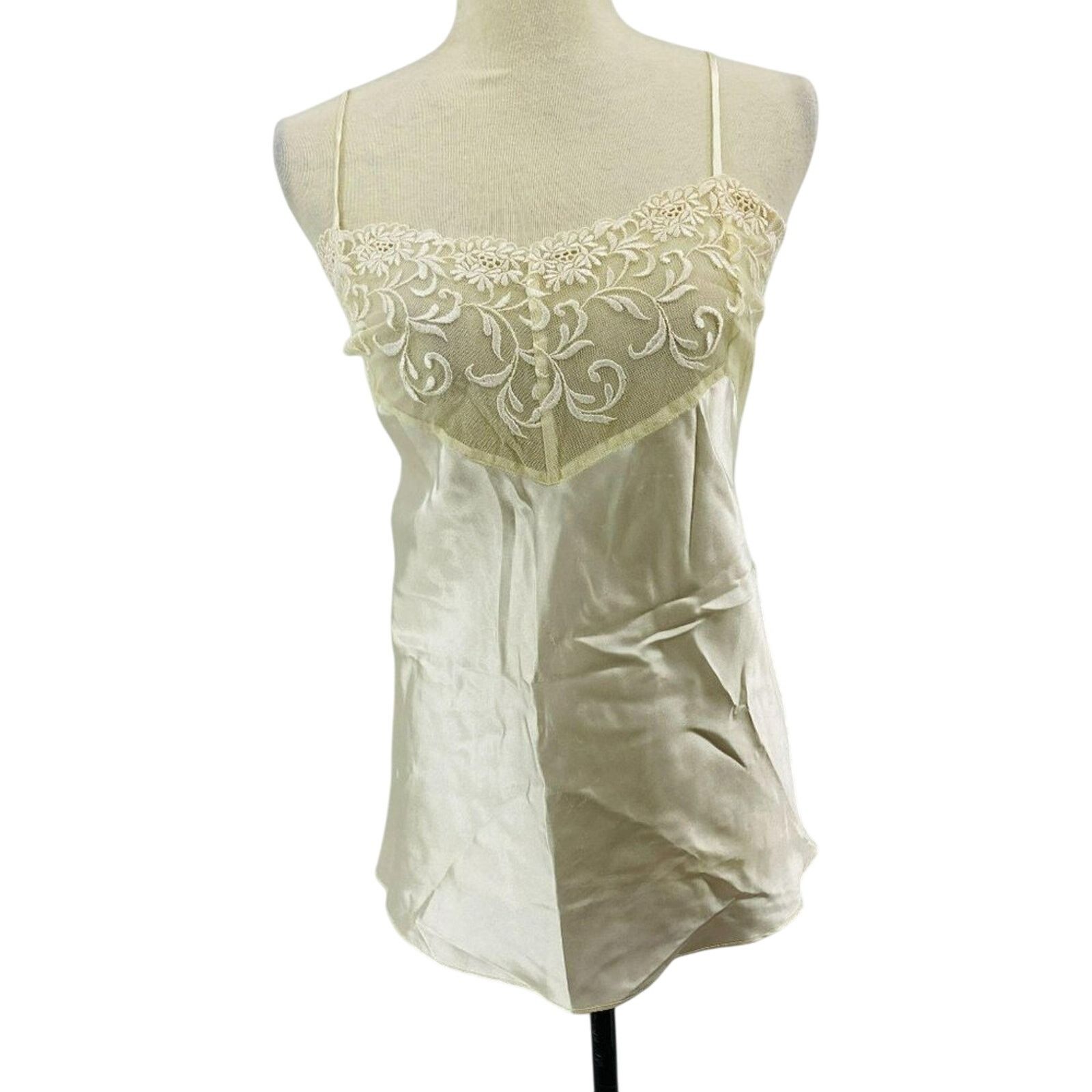 Vintage Vintage Woman Within Camisole Ivory Satin Lace Size 52 Size ONE SIZE - 8 Thumbnail