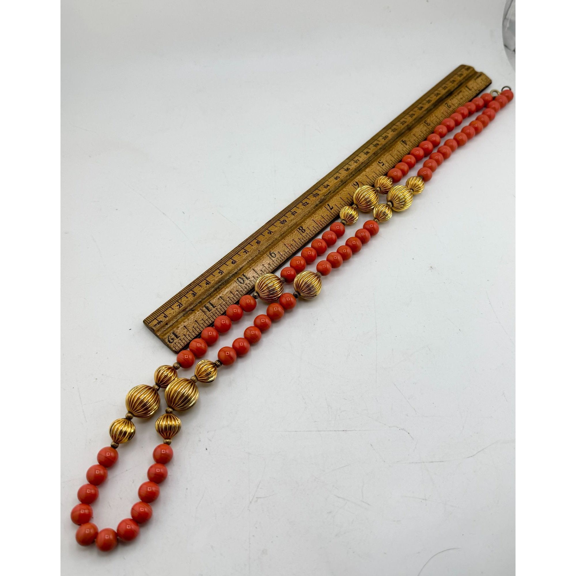 Vintage Vintage orange gold beaded necklace Size ONE SIZE - 6 Thumbnail