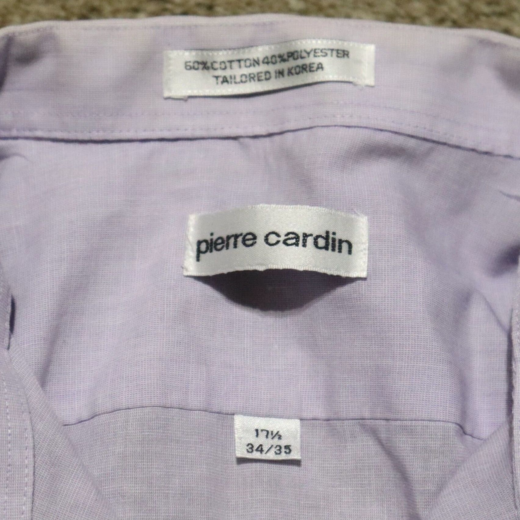Pierre Cardin Pierre Cardin Button-Up Shirt Solid Purple Long Sleeve Men's Size 17.5 34/35 Casual Designer Size US XL / EU 56 / 4 - 3 Thumbnail