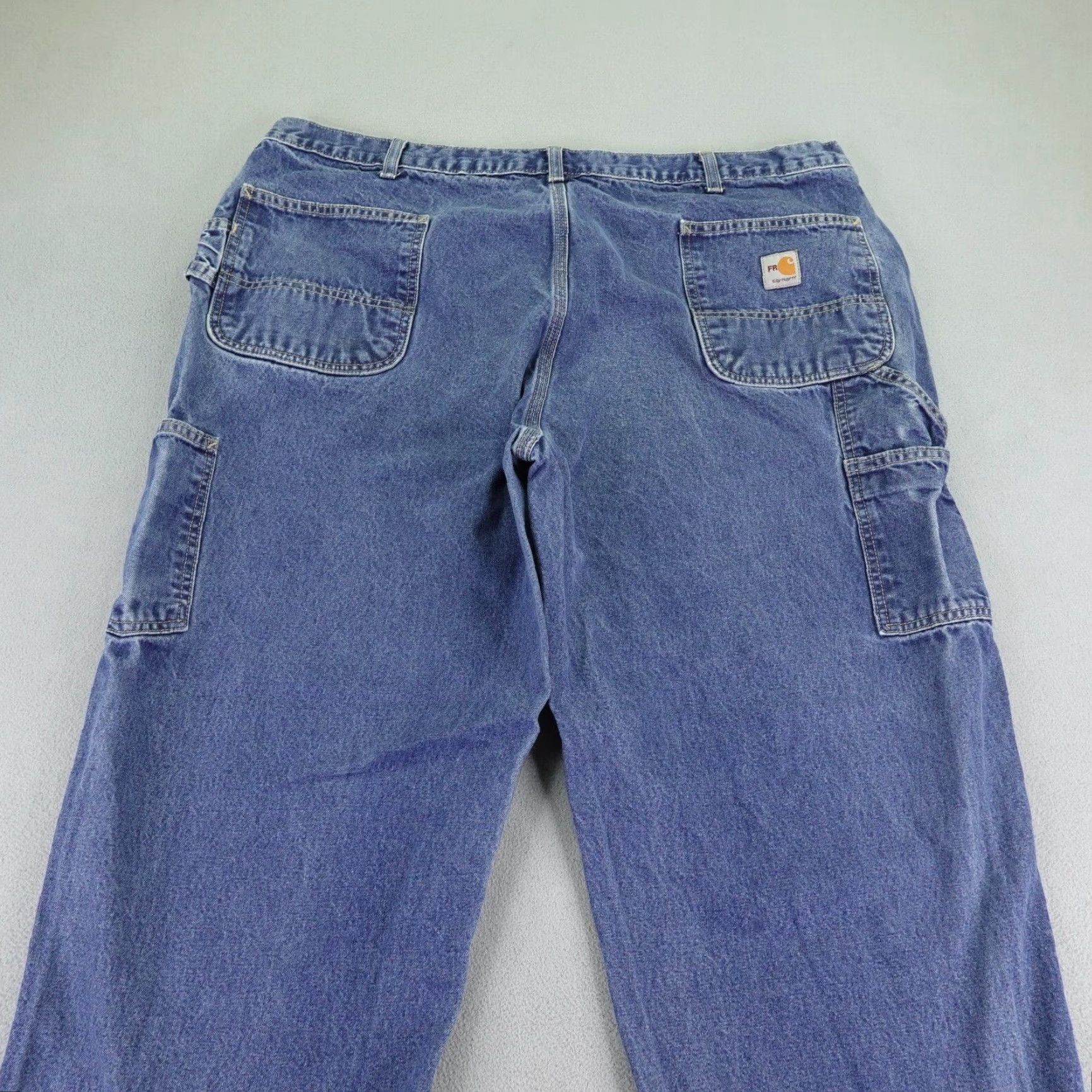Carhartt VINTAGE Carhartt Men’s Denim Jeans 44x30 Regular Fit Blue Flame-Resistant Contractor Workwear Size US 41 - 6 Thumbnail