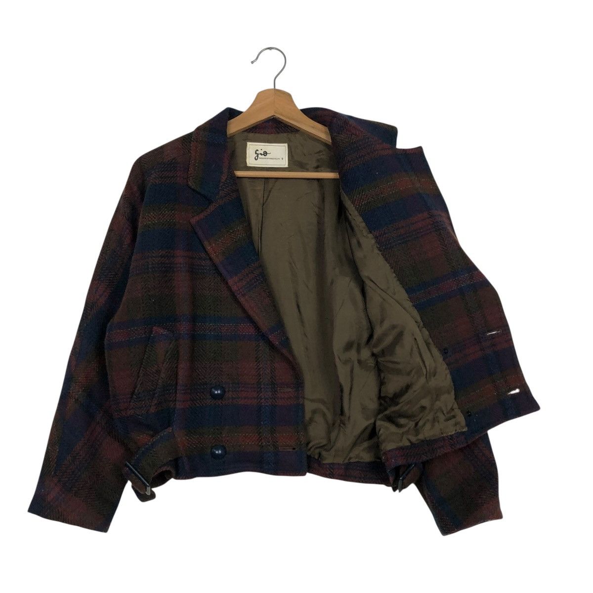 Japanese Brand 🔥VINTAGE WOOL BOMBER JACKET PARACHUTE DESIGN TARTAN GIO Size US M / EU 48-50 / 2 - 13 Thumbnail