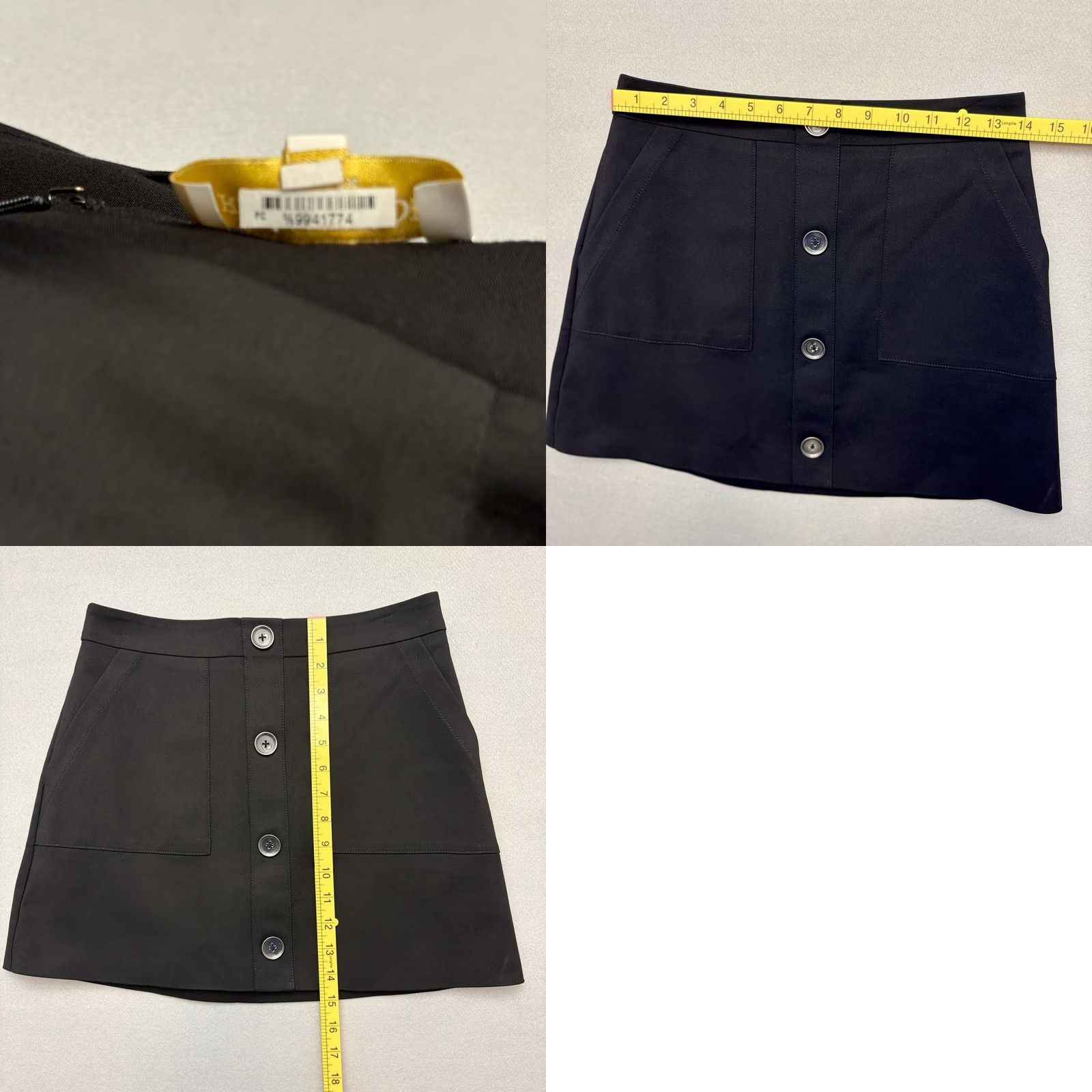 Ramy Brook Ramy Brook Women’s Behati Button-Front Black Mini Skirt Size 4 Size 27" / US 4 / IT 40 - 8 Thumbnail