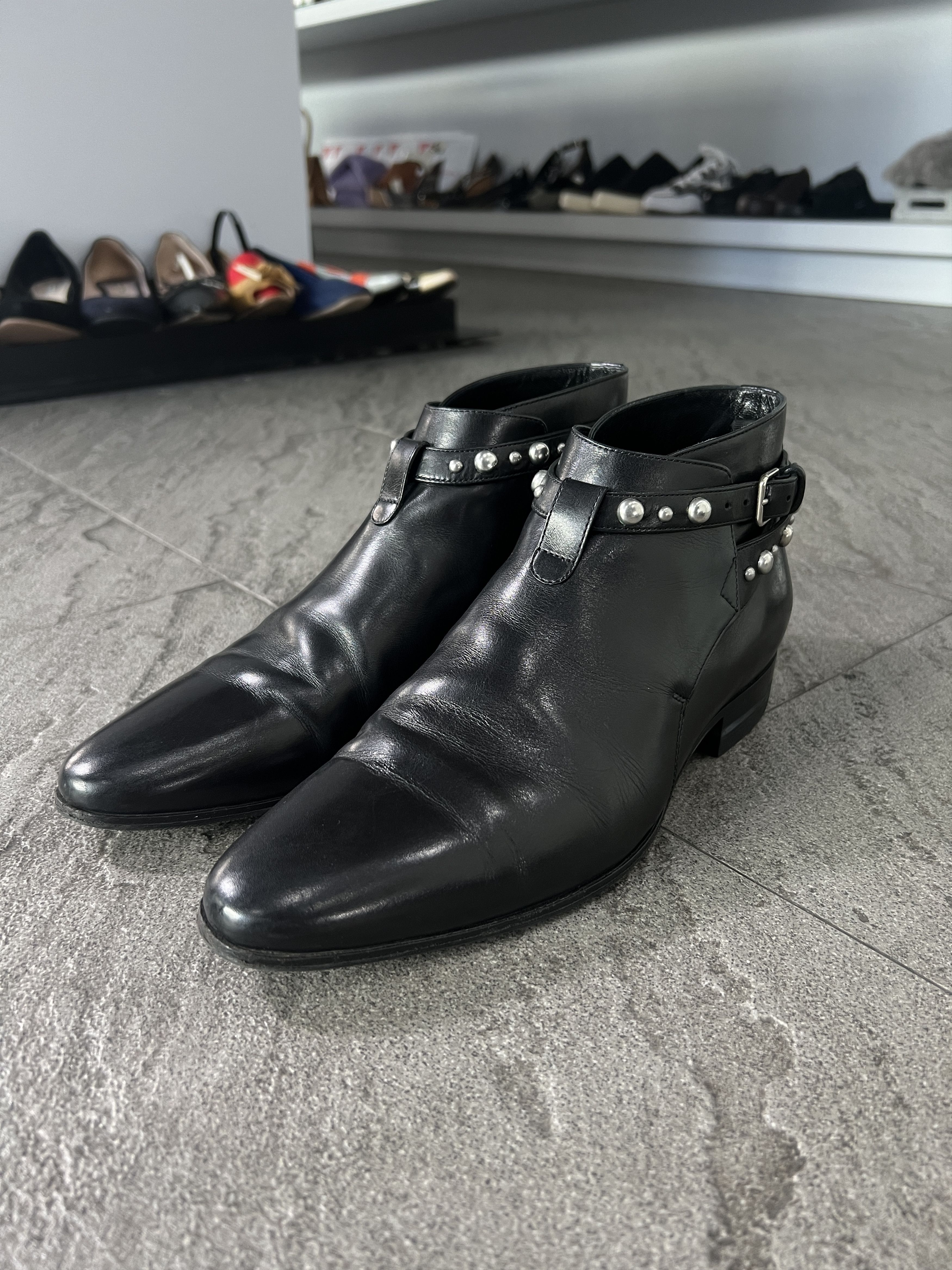 Saint Laurent Paris Saint Laurent Paris Stud Harness Ankle Boots Black EU40 Size US 7 / EU 40 - 2 Thumbnail