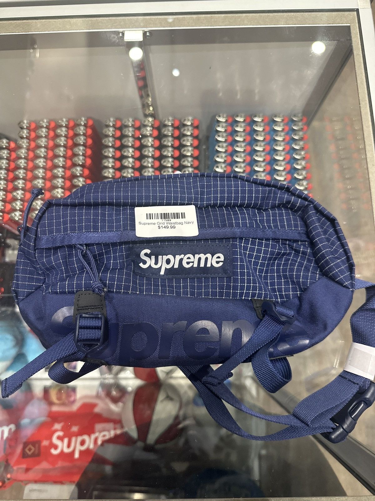Supreme Supreme Grid Waist-bag Navy Size ONE SIZE - 1 Thumbnail
