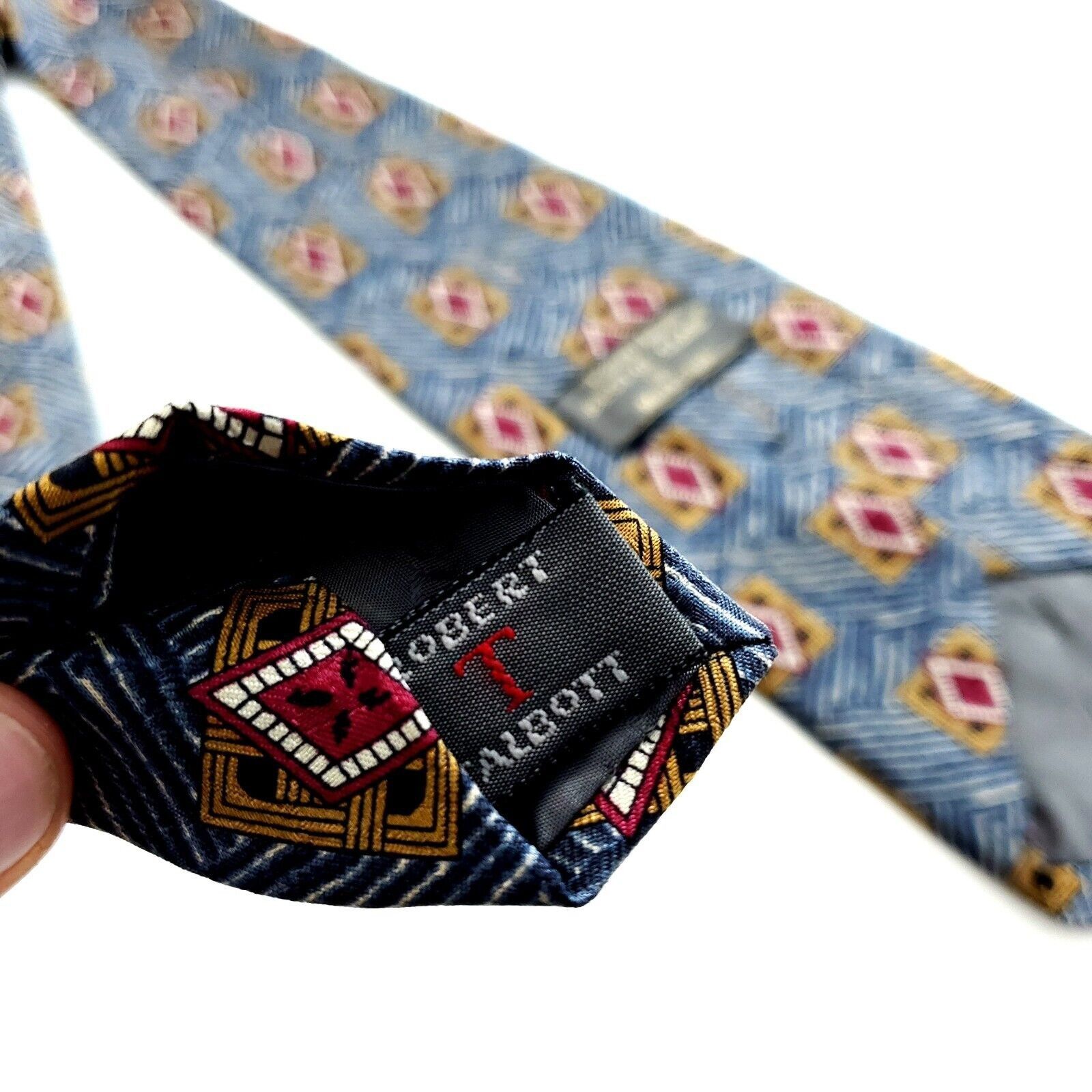 Robert Talbott Robert Talbott Best Of Class Mark Shale Blue Tan Abstract Sh Size ONE SIZE - 4 Thumbnail