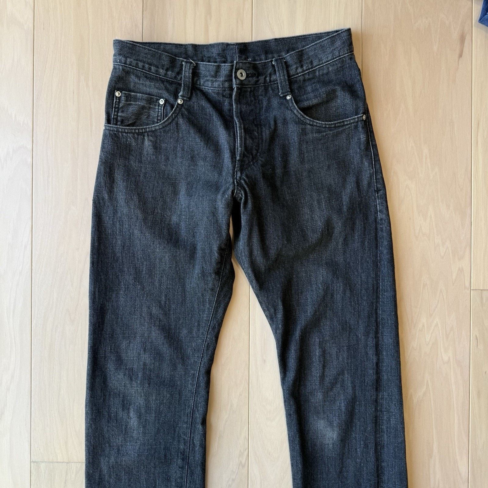 Wings + Horns Wings Horns Selvedge Jeans Black Dark Wash Slim Straight Leg Size US 31 - 3 Thumbnail