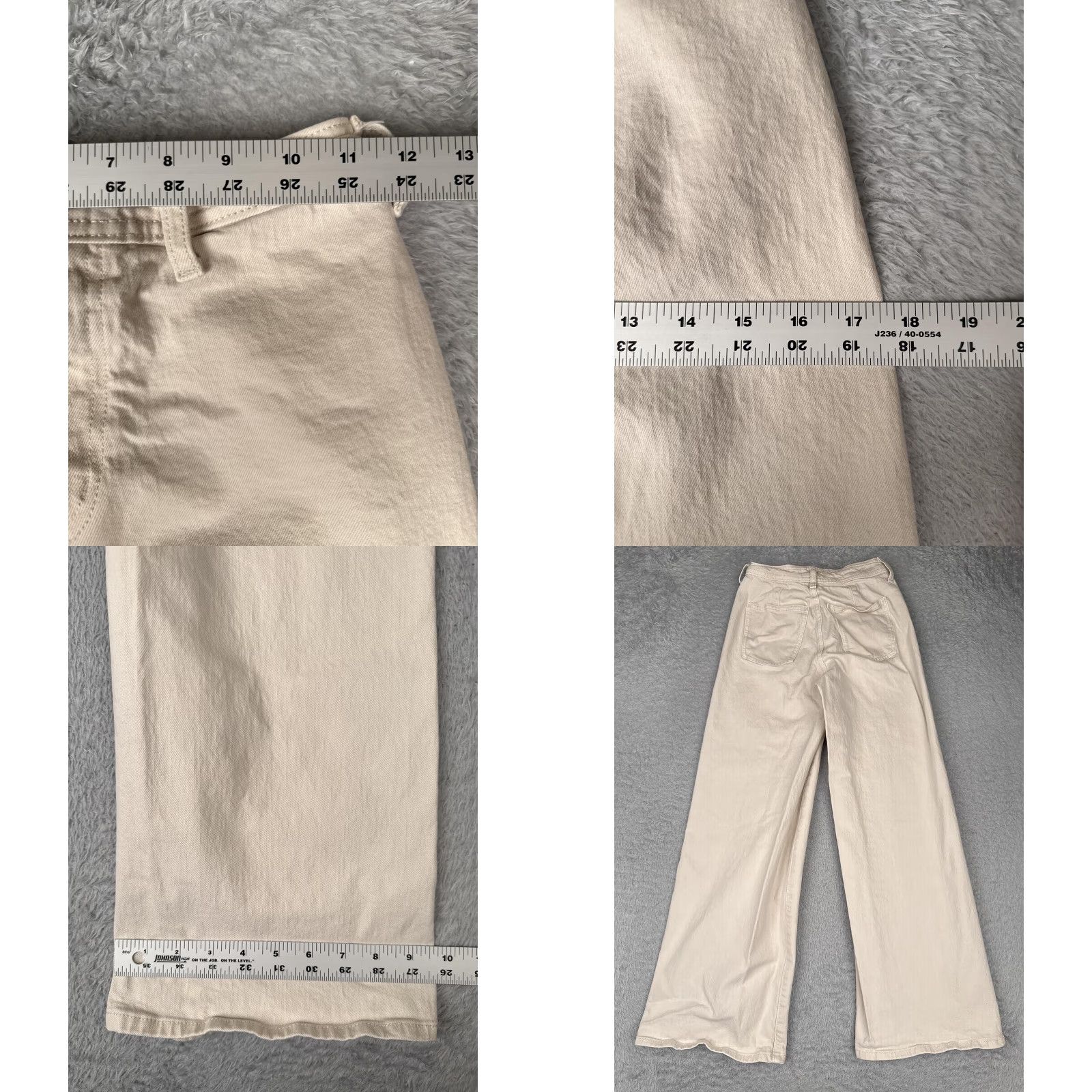 Vintage Universal Thread Jeans Women 00 Beige Wide Leg Ankle High Rise Casual 22x28 Size 24" / US 00 / IT 34 - 9 Thumbnail