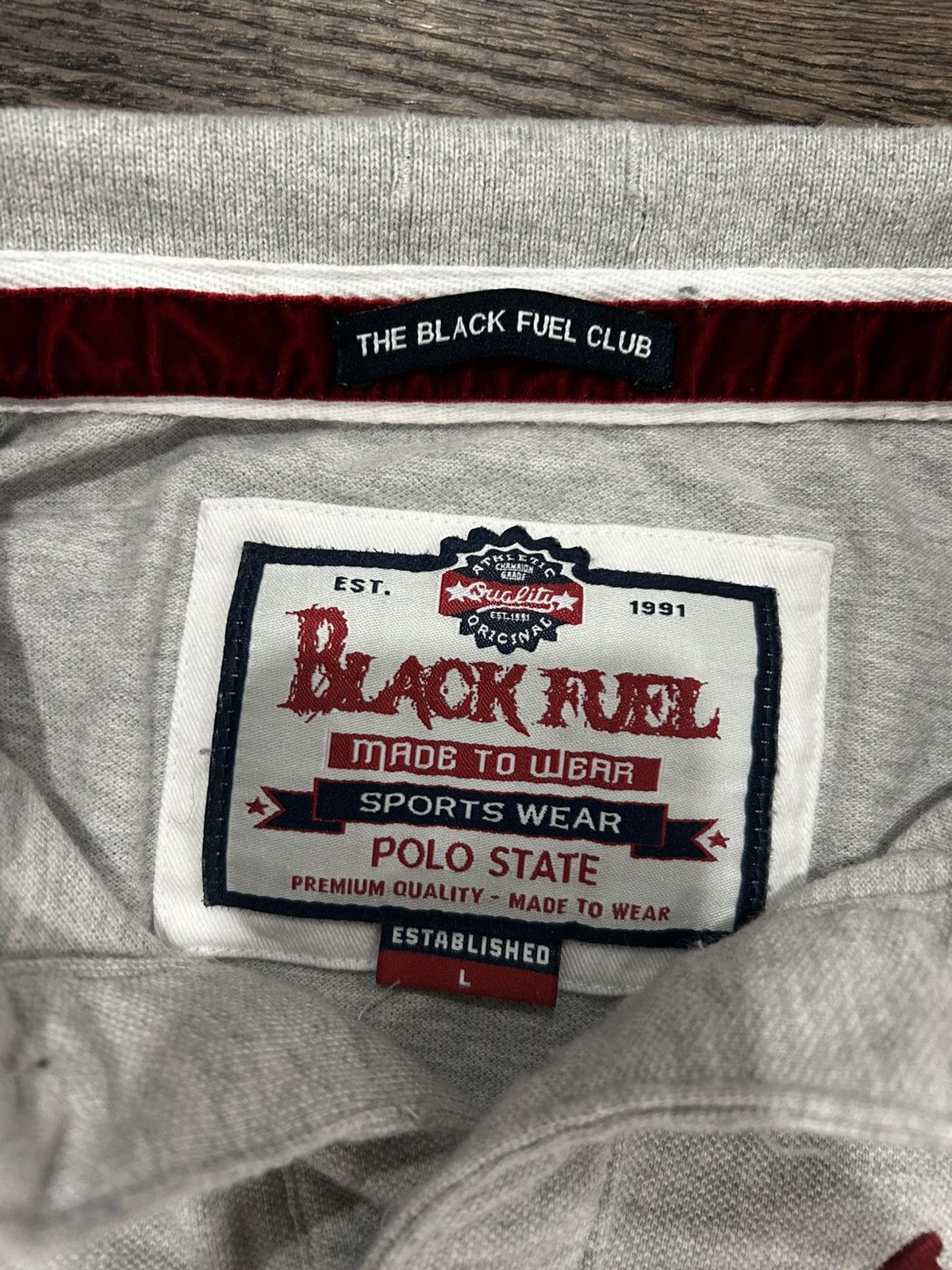 Ralph Lauren 💯 Black Fuel Club Grey Polo with Red Stripes 💯 Size US M / EU 48-50 / 2 - 3 Thumbnail