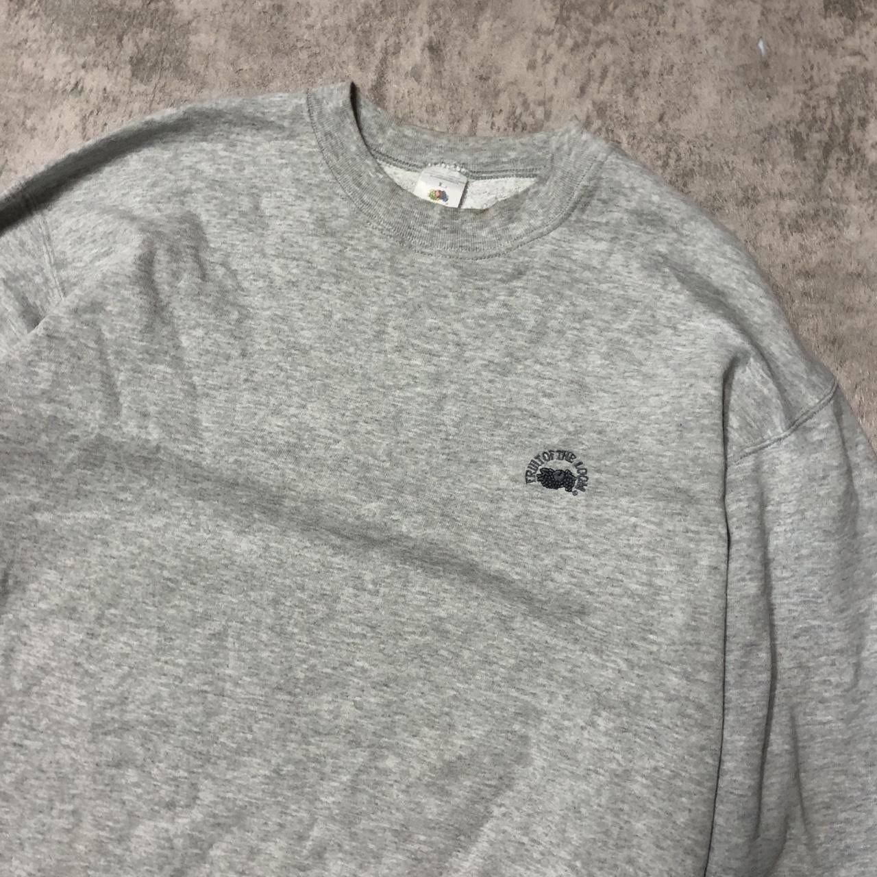 Fruit Of The Loom Grey vintage sweatshirt with embroidered logo clothing Size US L / EU 52-54 / 3 - 2 Thumbnail