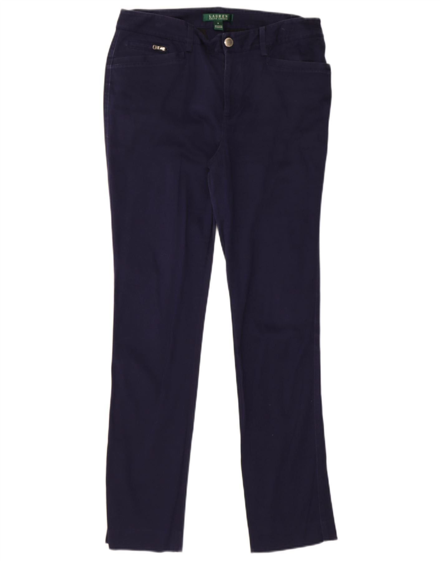 Ralph Lauren Womens Slim Casual Trousers US 6 Medium W28 L29 Navy Blue Size 26" / US 2 / IT 38 - 1 Thumbnail