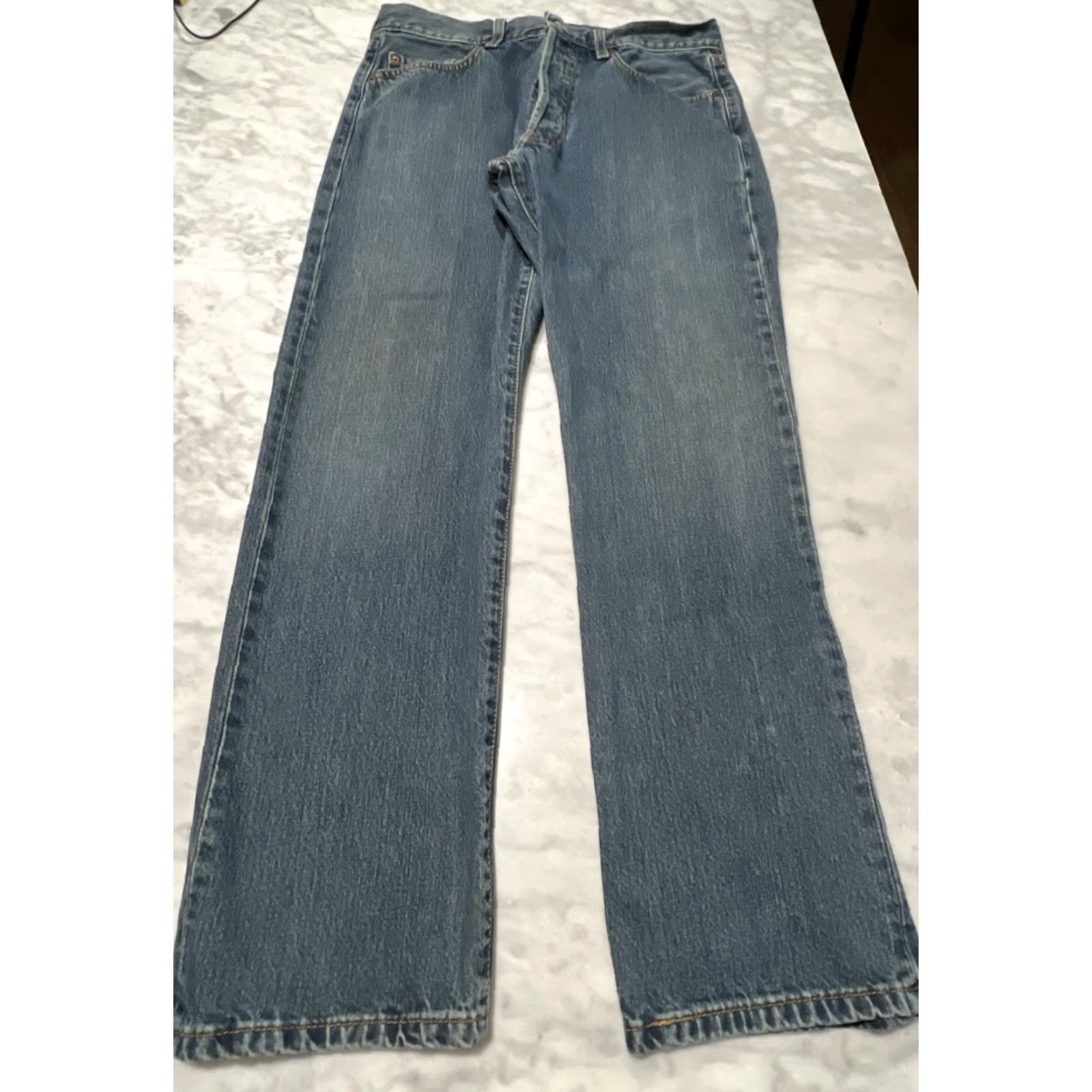 Levi's VINTAGE Levi’s 501 Jeans Button Fly 33x30 Men Blue Cotton Denim 90s Grunge Columbia Size US 33 - 3 Thumbnail