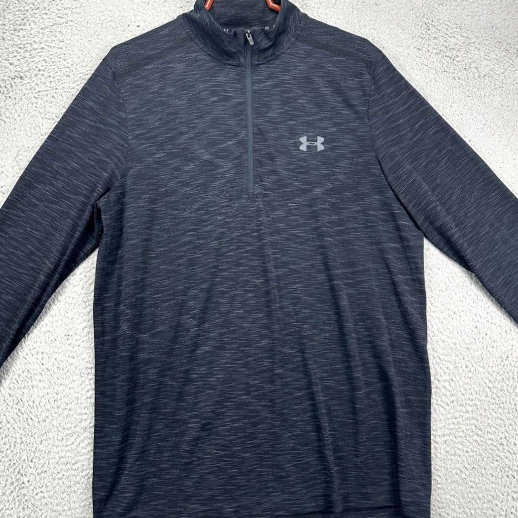 Under Armour Under Armour Sweater Pullover Mens XL Gray Fitted Half Zip Lightweight Outdoor Heat Gear Size US XL / EU 56 / 4 - 2 Thumbnail