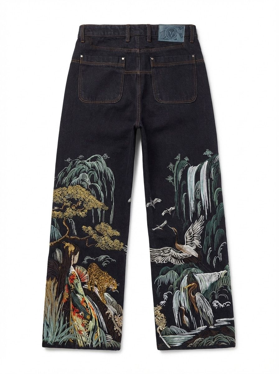 Other Leopard Crane Embroidery Jean Size US 36 / EU 52 - 1 Thumbnail