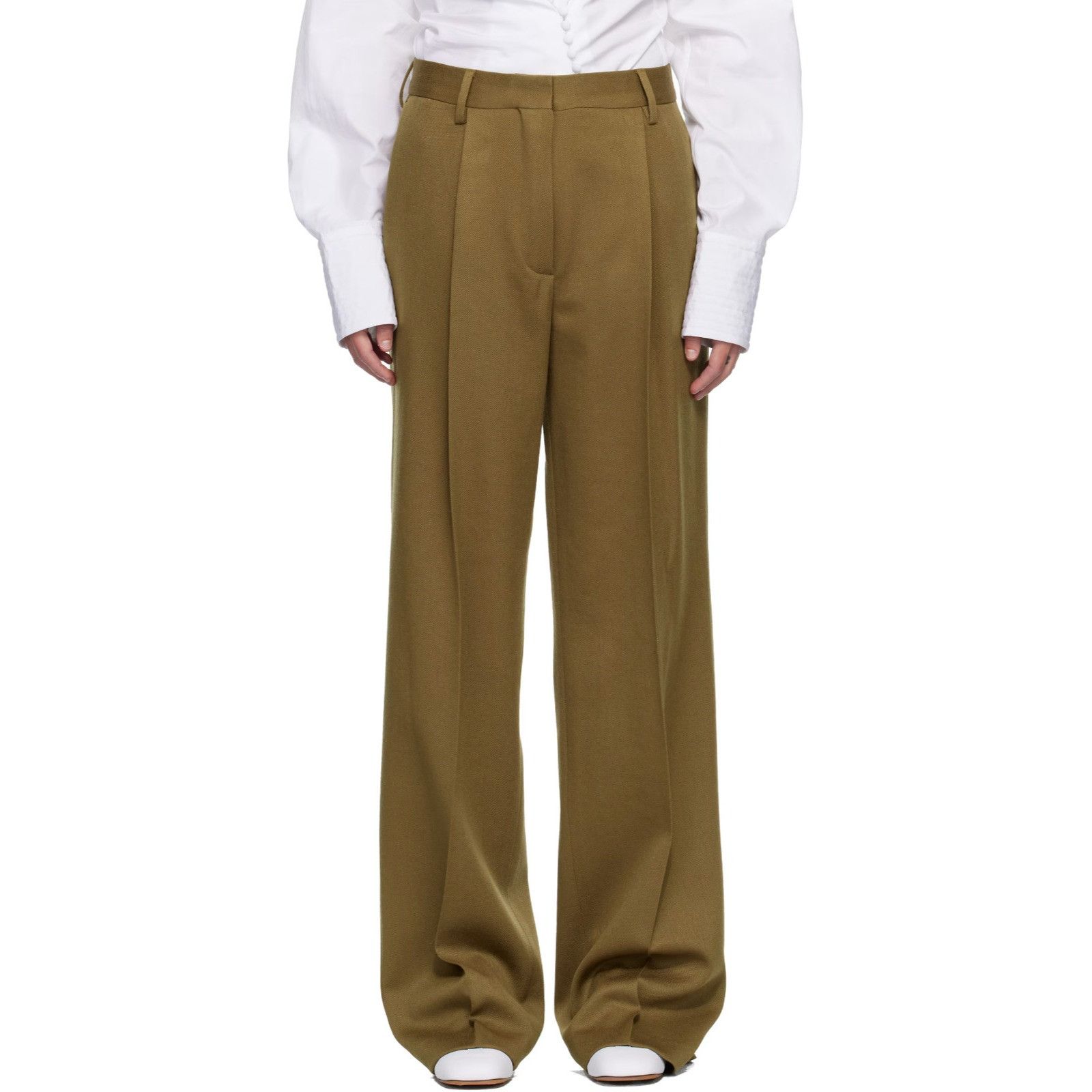 MINT! Dries Van Noten Khaki Green Beige Tailored Classic Woo