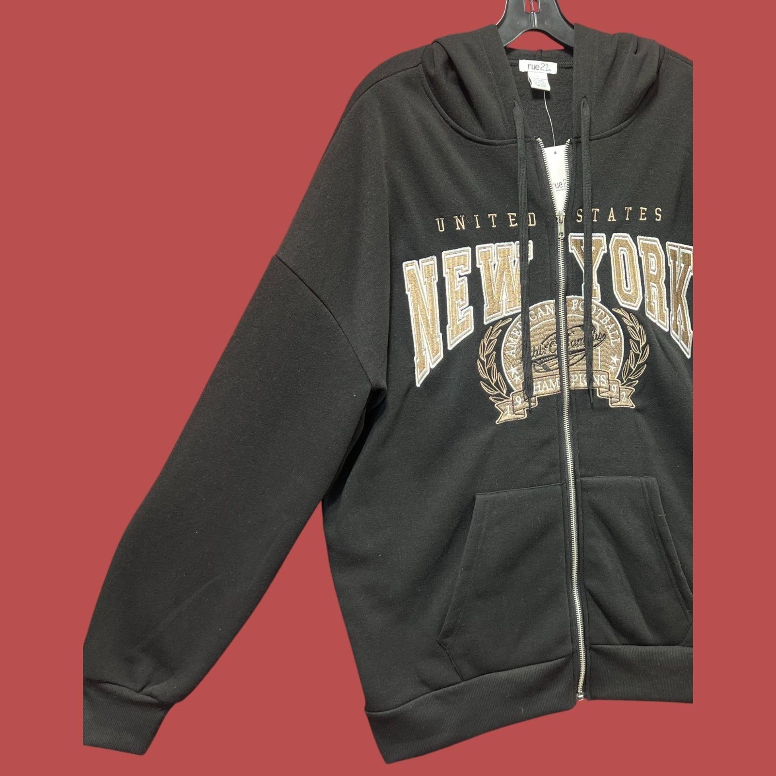 rue21 Rue 21 - Men's Long Sleeve Hooded Sweatshirt - Black - Large Size US L / EU 52-54 / 3 - 12 Thumbnail