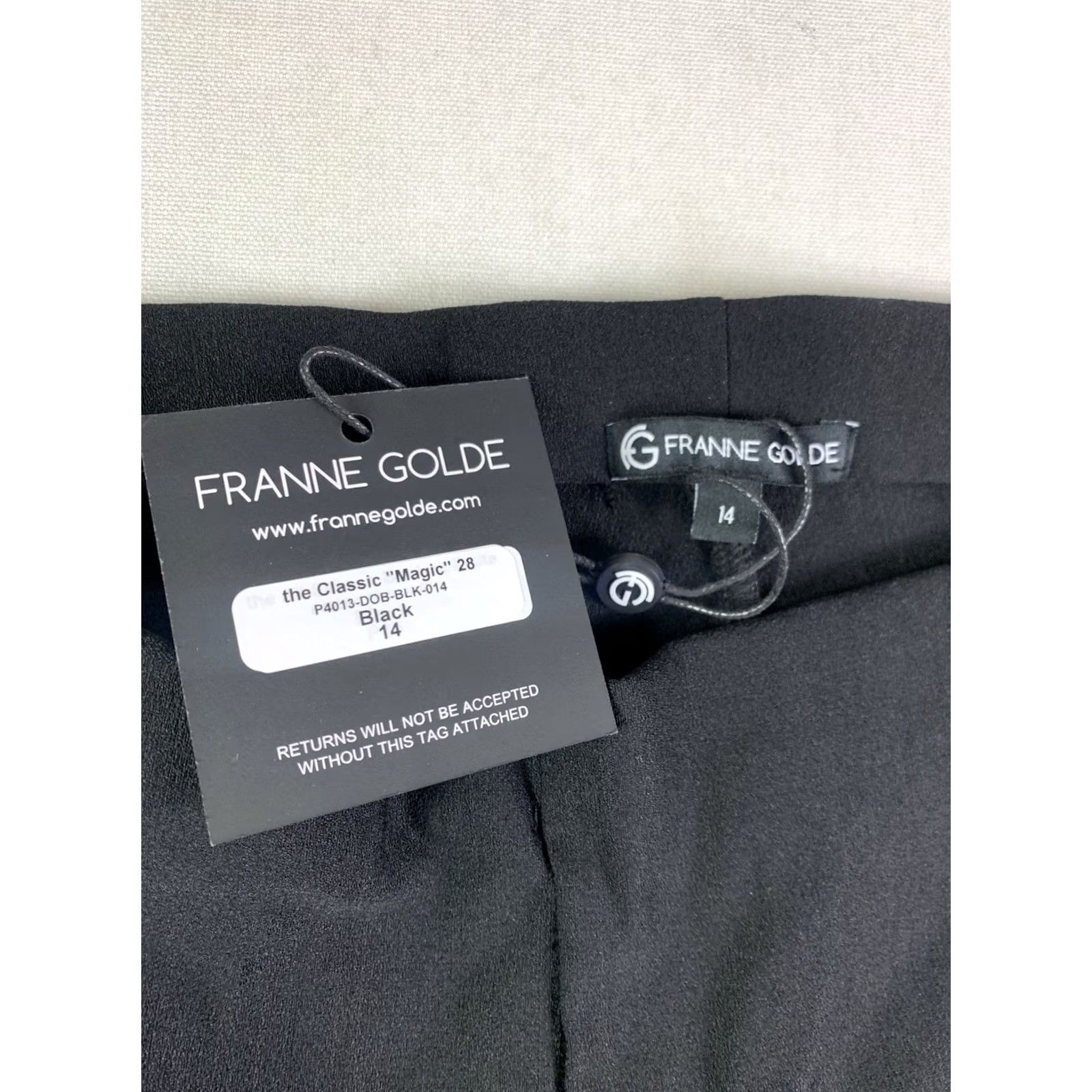 Agolde Franne Golde Pants Women 14 Black Magic Solid NWT 28x28 Dress Pants Straight Trouser Casual Party/Cocktail 8.5-10.5 Mid Rise Mens Womens Girls Size 36" / US 14 / IT 50 - 4 Thumbnail