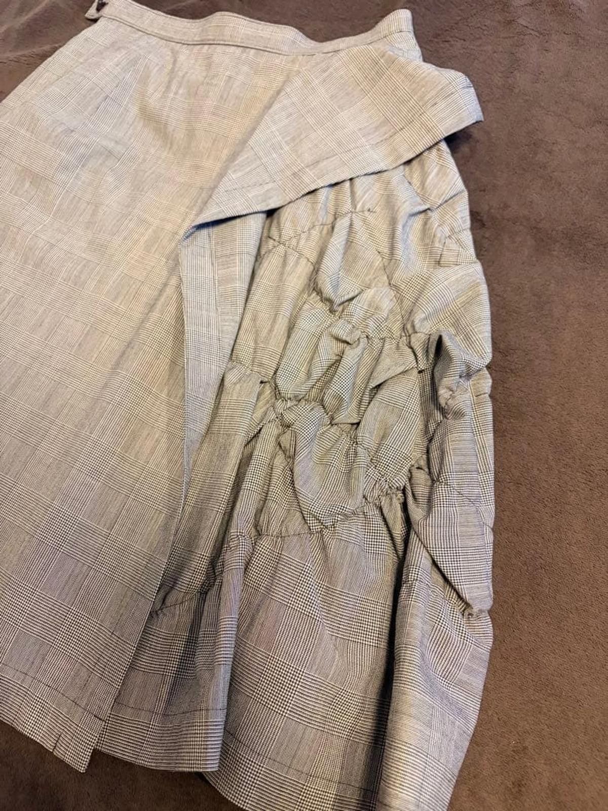 Unknown London Comme Des Garcons - Beige Plaid Wrap Skirt Size 30" / US 8 / IT 44 - 4 Thumbnail