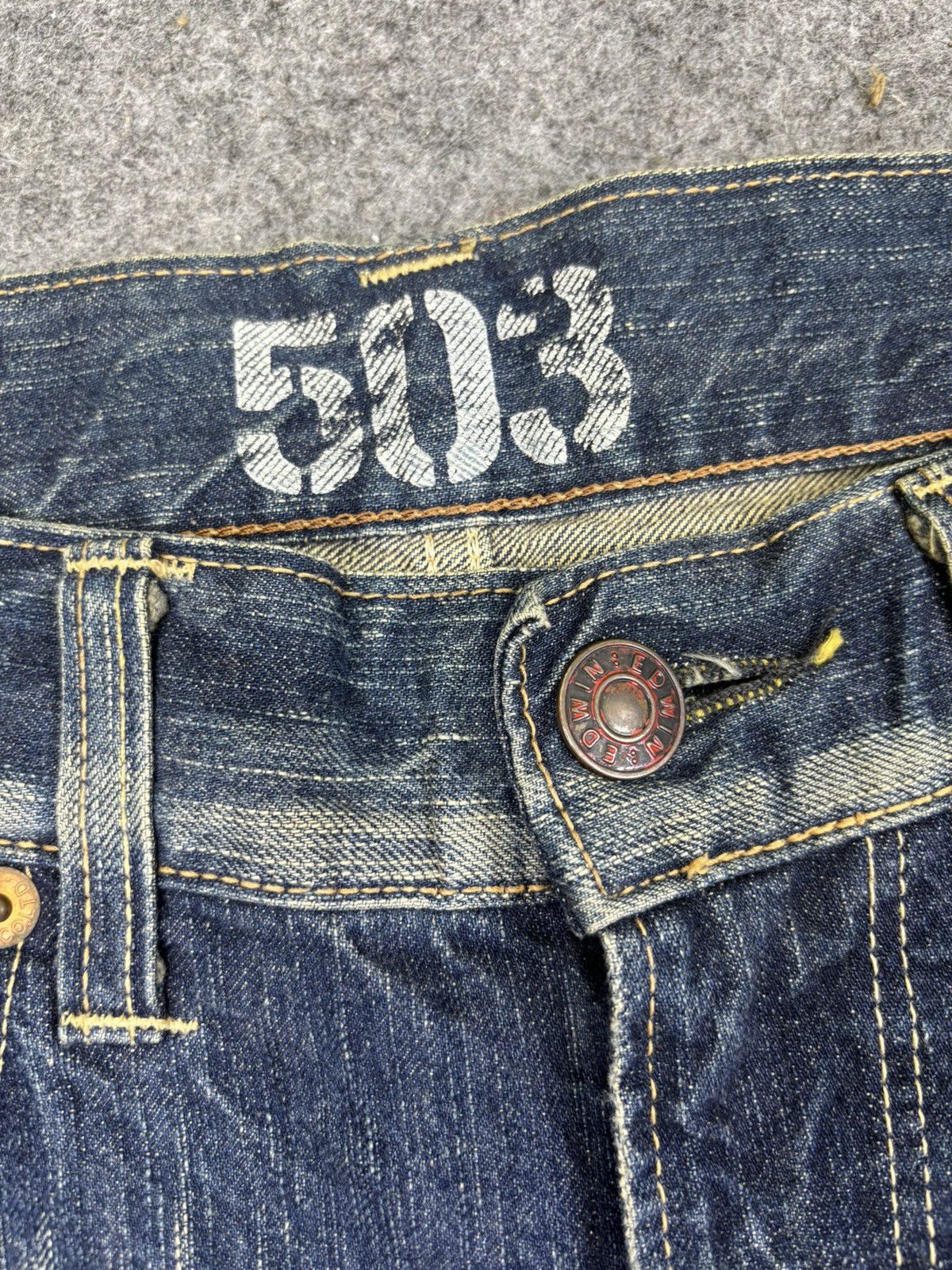 Edwin 💥Insane Flare💥Edwin Raw Fades Blue Trip Denim F842 Size US 34 / EU 50 - 7 Thumbnail