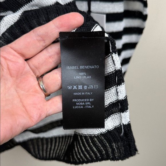Isabel Benenato Isabel Benenato Monochrome Striped flax Crewneck Sweater XL Size US XL / EU 56 / 4 - 8 Thumbnail
