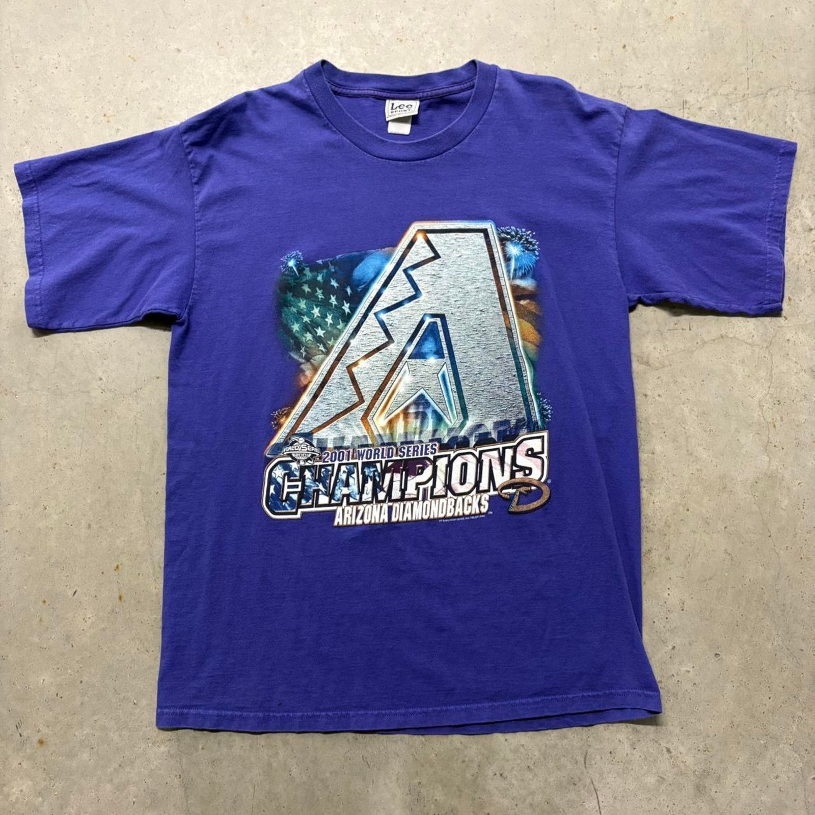MLB × Vintage Crazy Vintage Lee Sport World Series Diamondbacks T Shirt Size US XL / EU 56 / 4 - 1 Thumbnail
