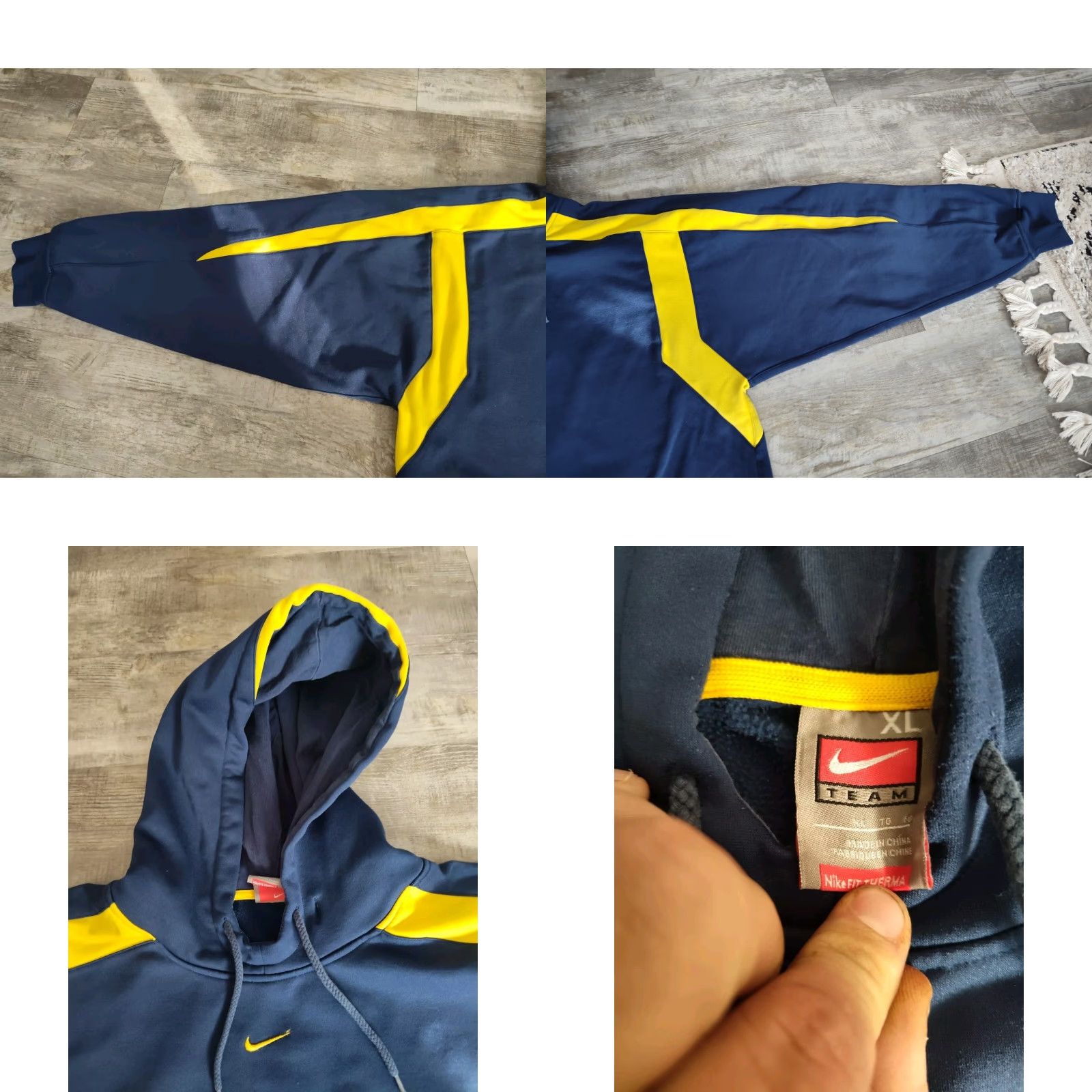 Nike Vintage Nike Michigan Wolverines Center Swoosh Hoodie XL Fit Therma Size US XL / EU 56 / 4 - 8 Thumbnail
