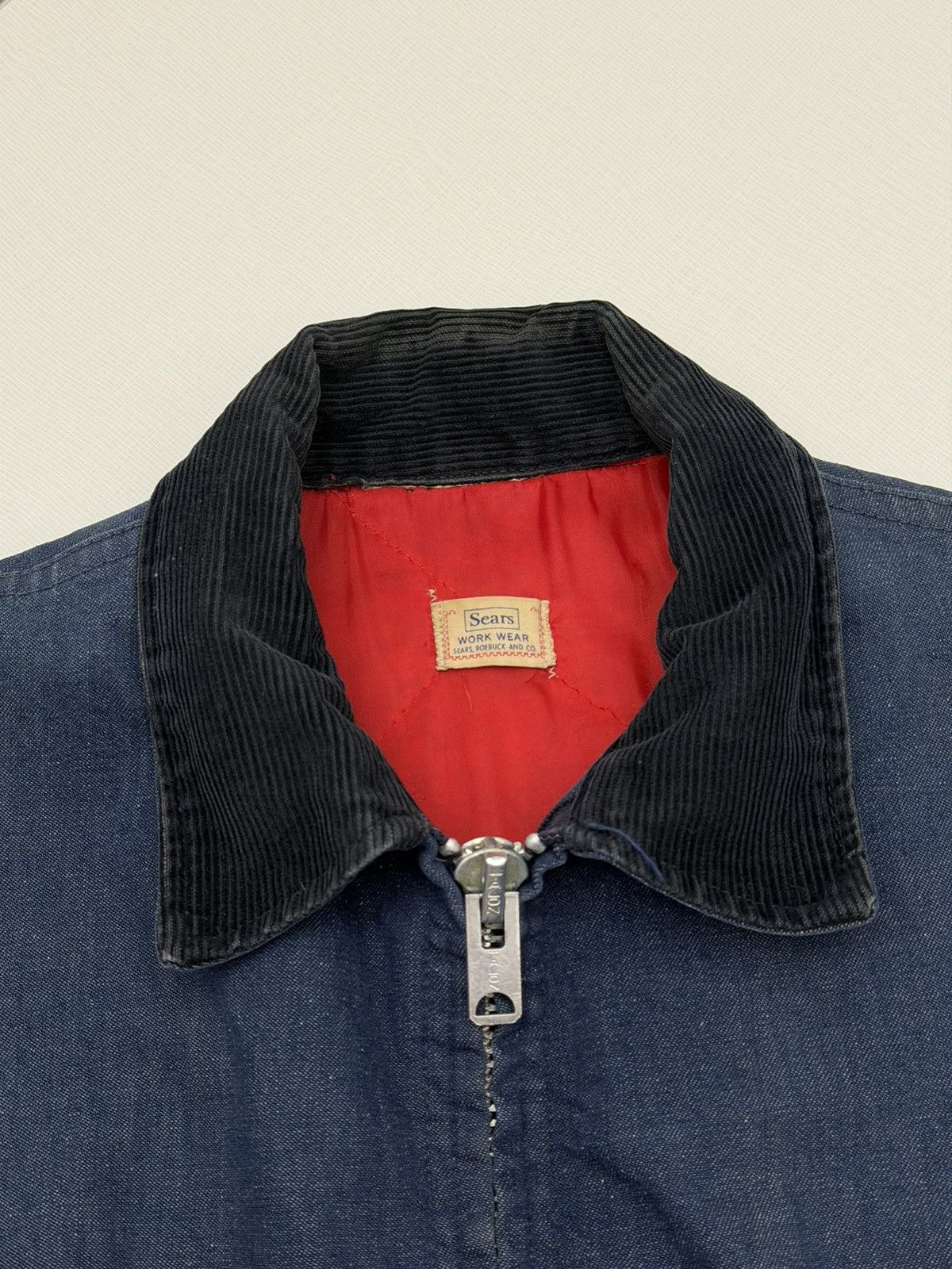 Sears Vintage 60s Sears Work Wear Denim Chore Quilt Lined Talon Size US L / EU 52-54 / 3 - 4 Thumbnail