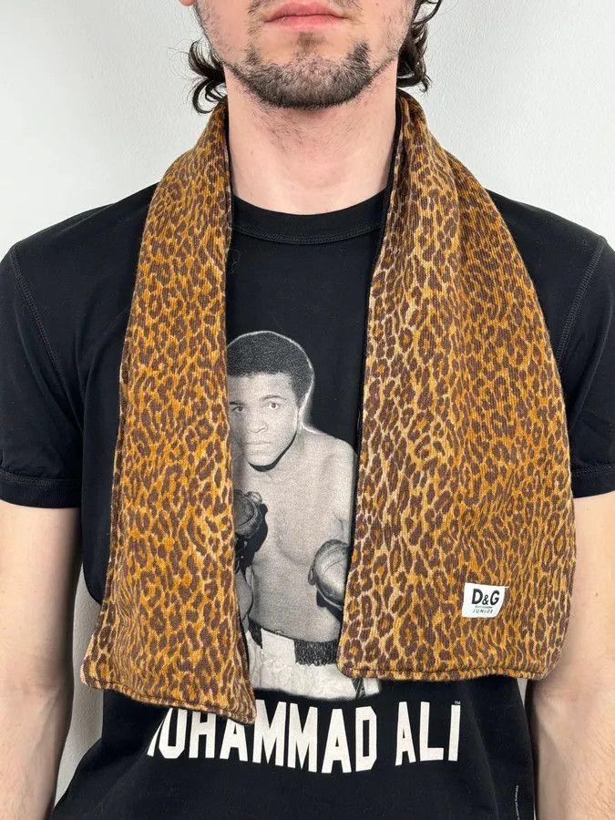 Dolce & Gabbana SS1999 Dolce & Gabbana Brown Wool Leopard Scarf Size ONE SIZE - 2 Thumbnail