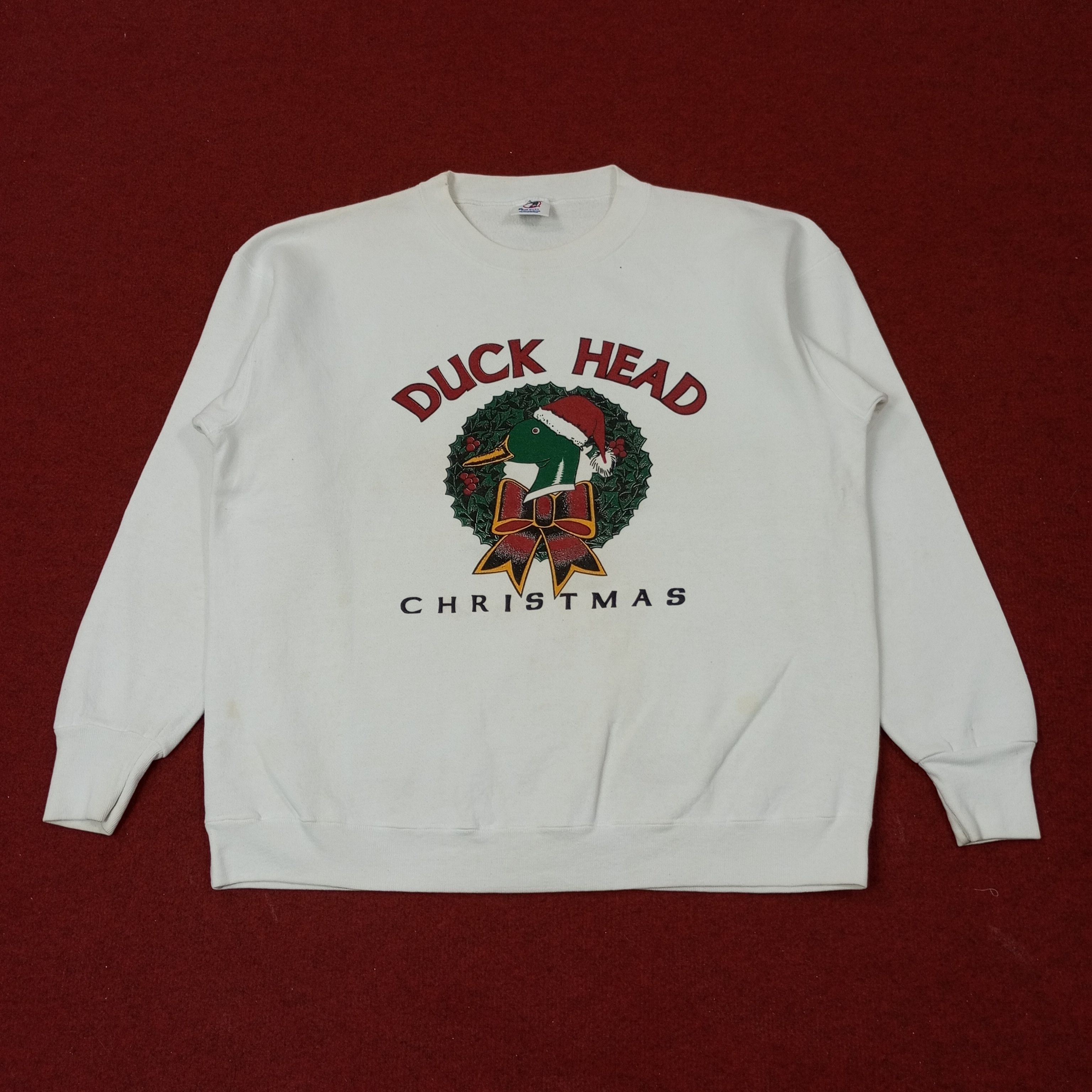 Vintage Duck Head Christmas Streetwear Vintage Sweatshirt c253n7 Size US L / EU 52-54 / 3 - 1 Thumbnail