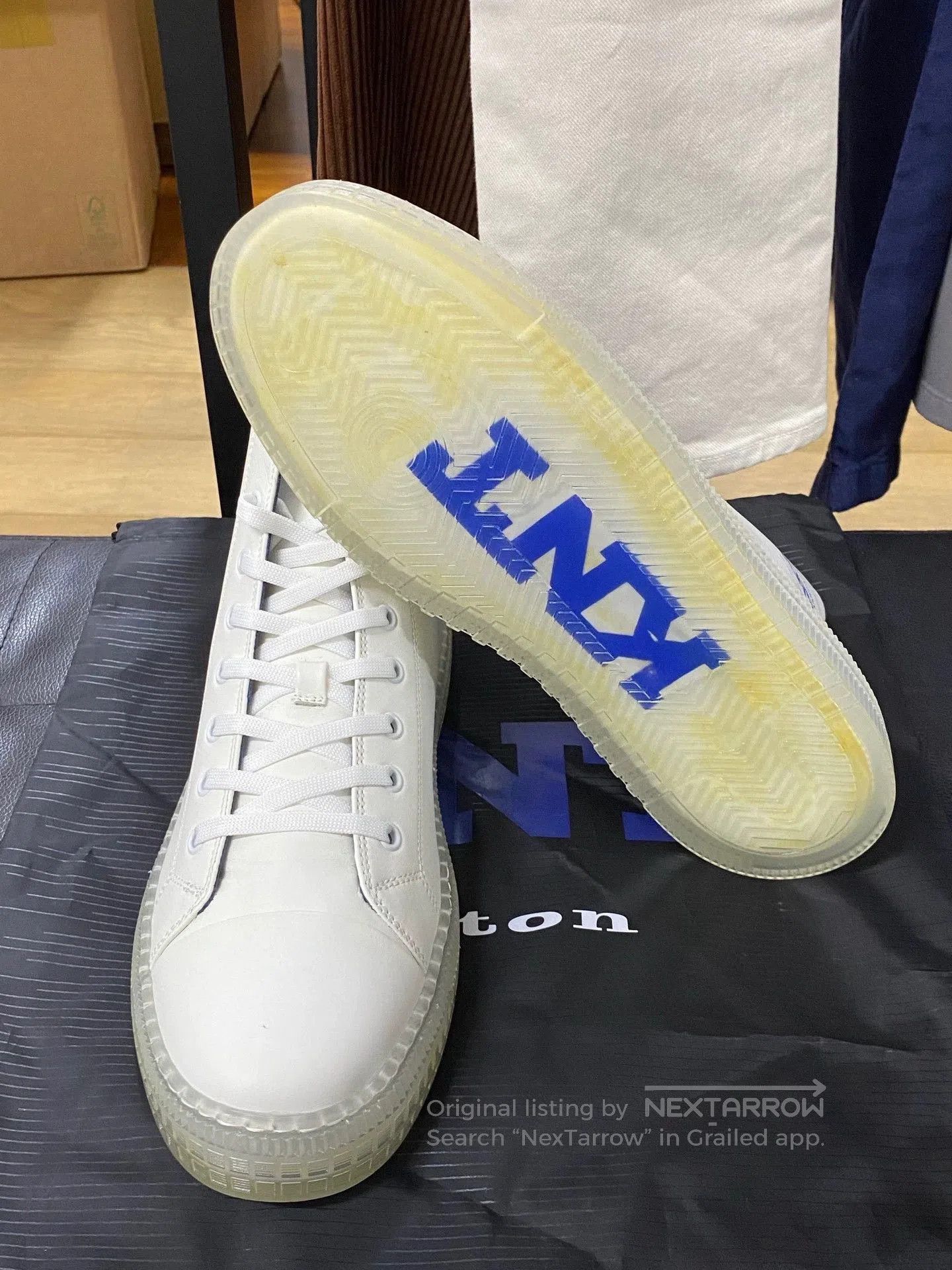 Emporio Armani Kiton Men's Casual High-Top Sneakers White. Size US 6 / EU 39 - 5 Thumbnail