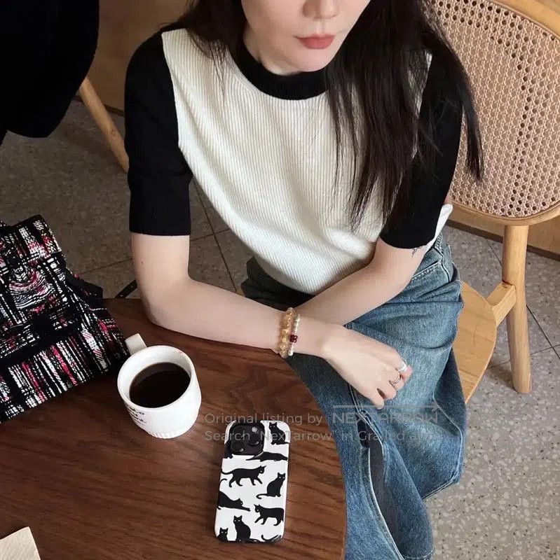 Max Mara MaxMara Color Block Cotton T-Shirt for Women . Size S / US 4 / IT 40 - 9 Thumbnail