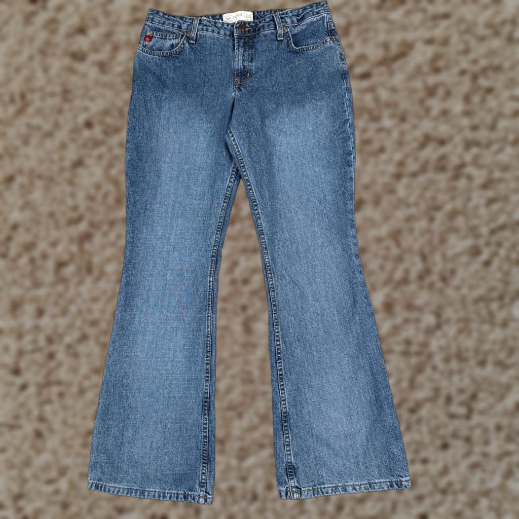 Denime Authentic Jeanswear Jeans Blue Denim Flared 30x31 100% Cotton Mid Rise Womens Jeanswear Buckle Bke Pair with Pockets Size 30" / US 8 / IT 44 - 1 Thumbnail