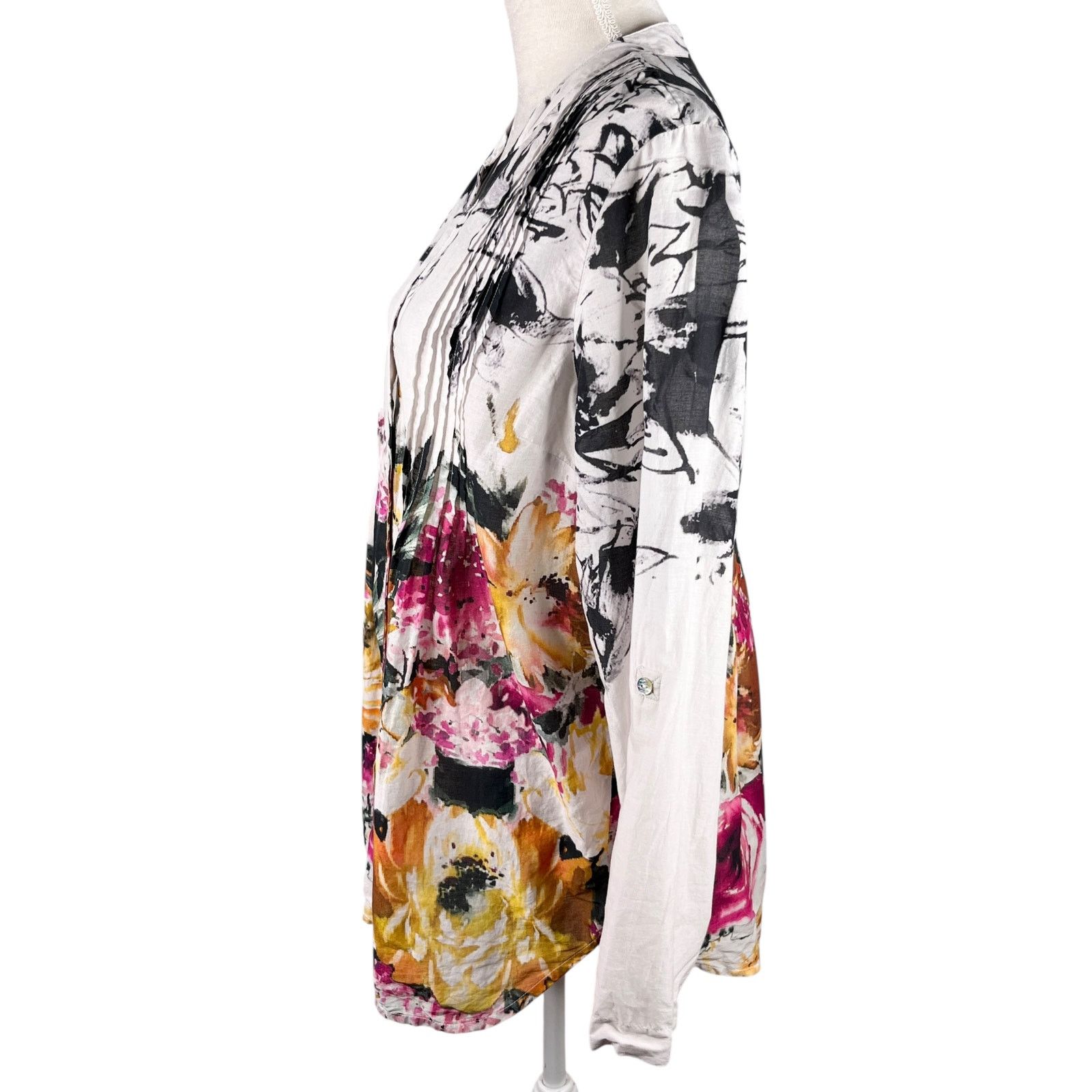 Other Soft Surroundings Champs De Fleur Floral Shirt L Button Down Size L / US 10 / IT 46 - 7 Thumbnail