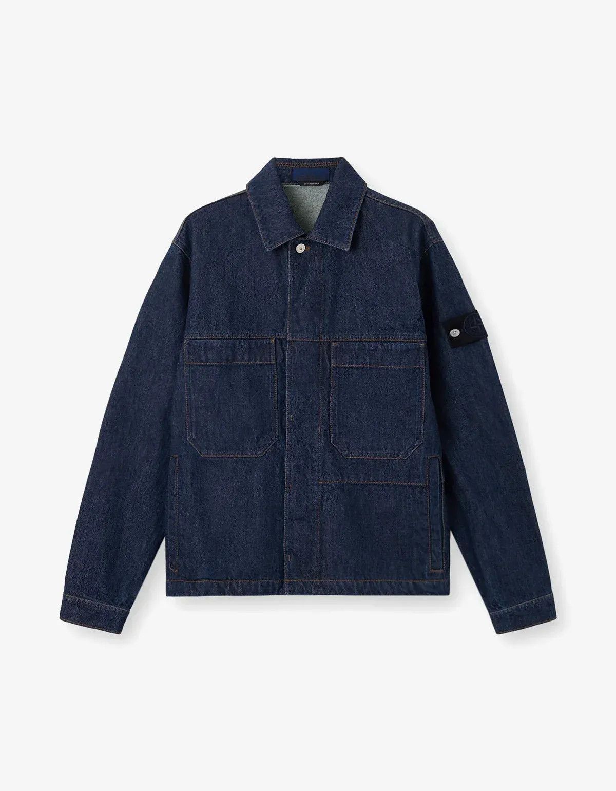 Stone Island Stone Island Denim Research Indigo Denim-Rinsed Coach Jacket Size US XL / EU 56 / 4 - 1 Thumbnail