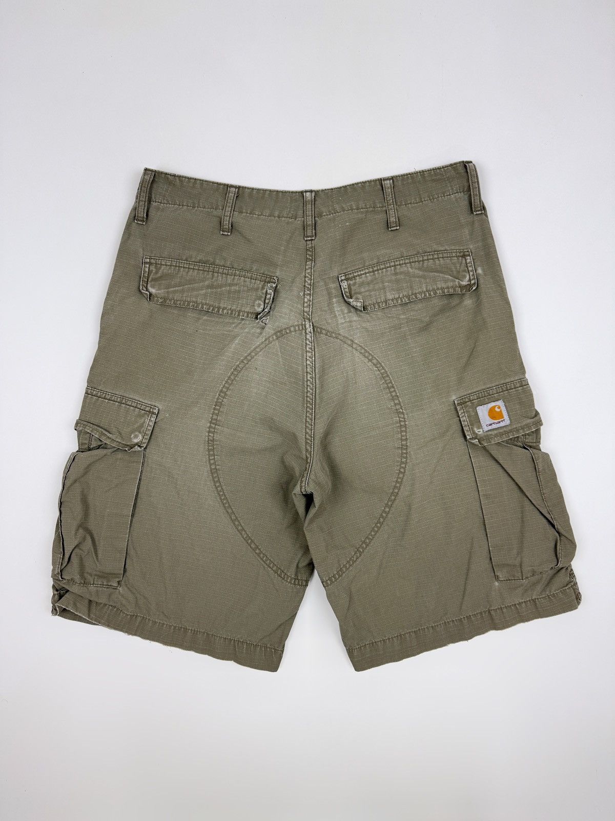 Y2K Vintage Distressed Carhartt Khaki Cargo Bermuda Shorts