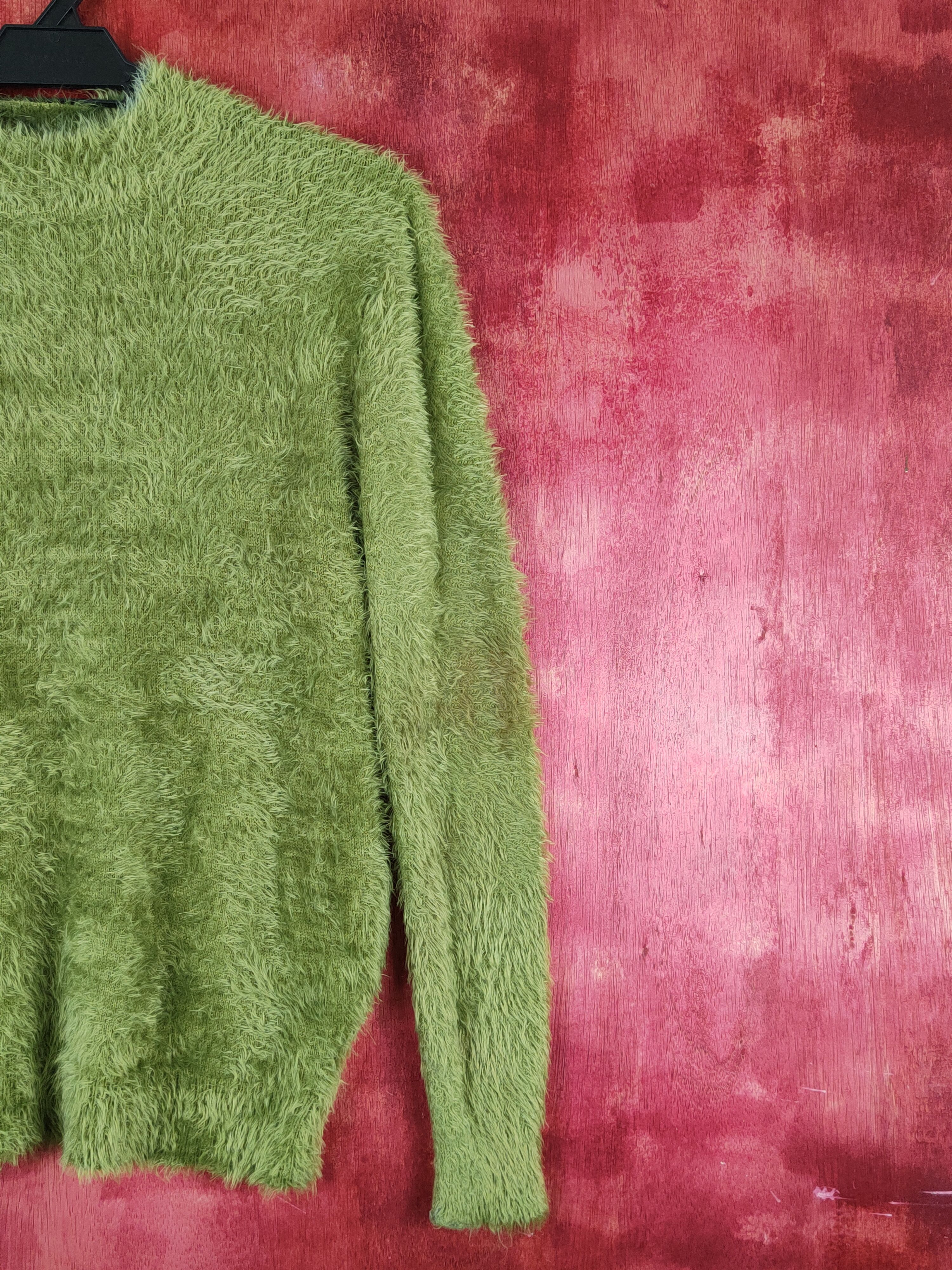 Homespun Knitwear Carina Green Shag Shaggy Fur Mohair Knitwear #S1688 Size S / US 4 / IT 40 - 5 Thumbnail