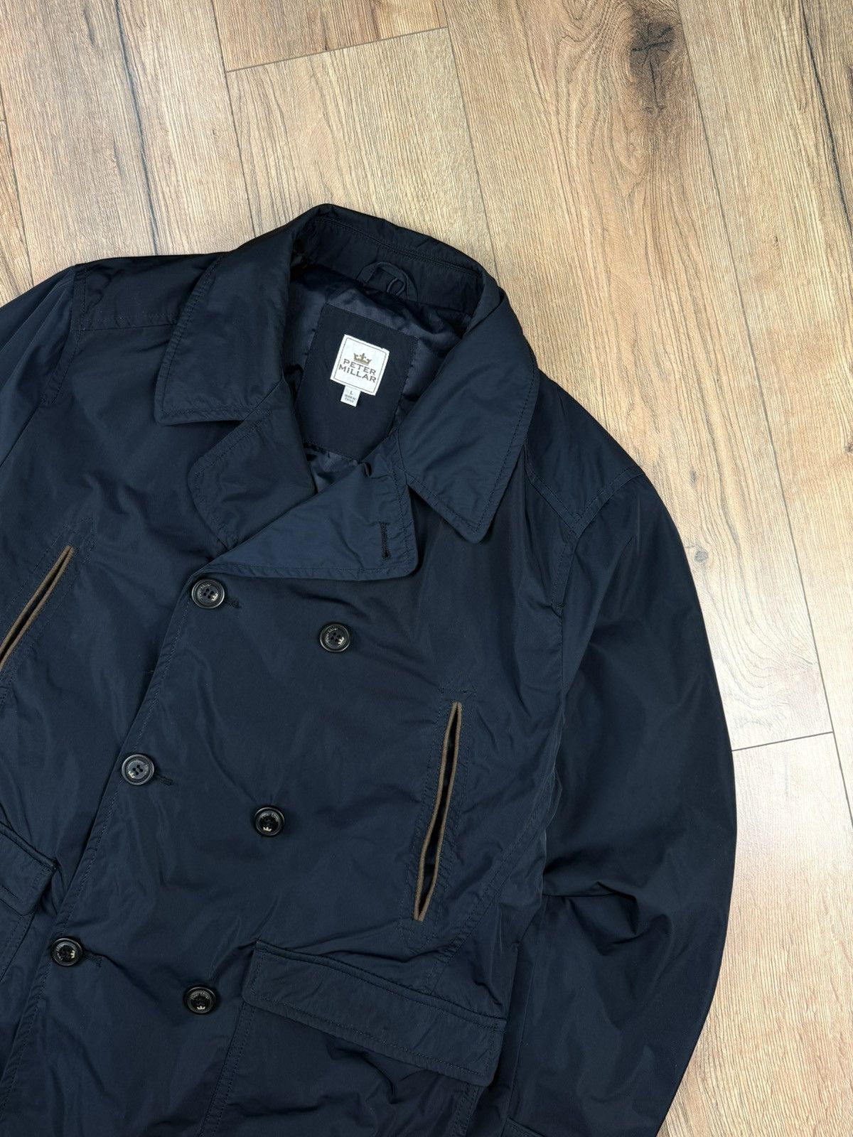 Peter Millar Peter Millar Black Double Breasted Coat Size L Size US L / EU 52-54 / 3 - 2 Thumbnail