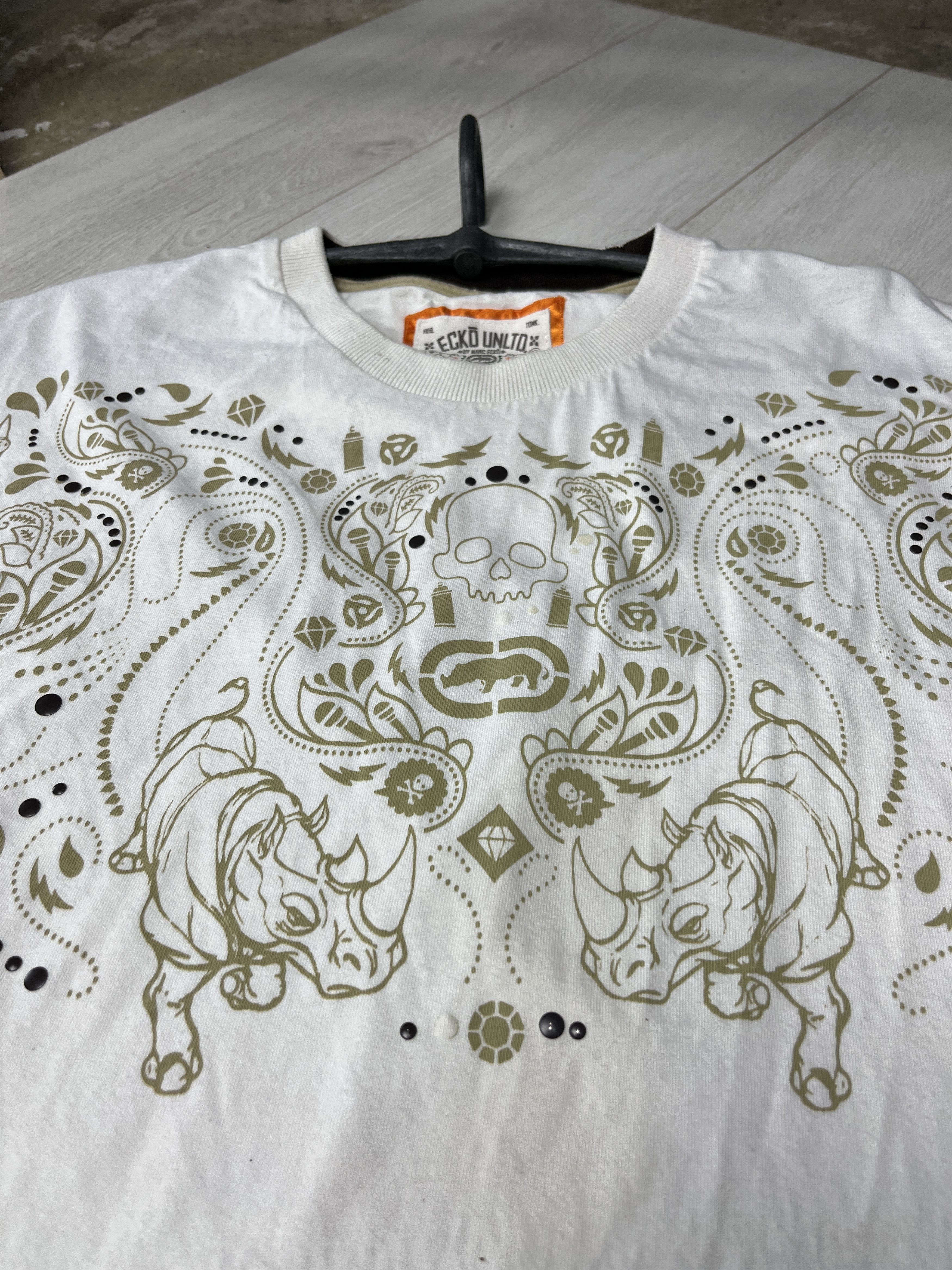 Ecko Unltd. 2000s ECKO UNLTD JESSE PINKMAN RHINO SKULL FADED TEE - № 949 Size US XXL / EU 58 / 5 - 4 Thumbnail