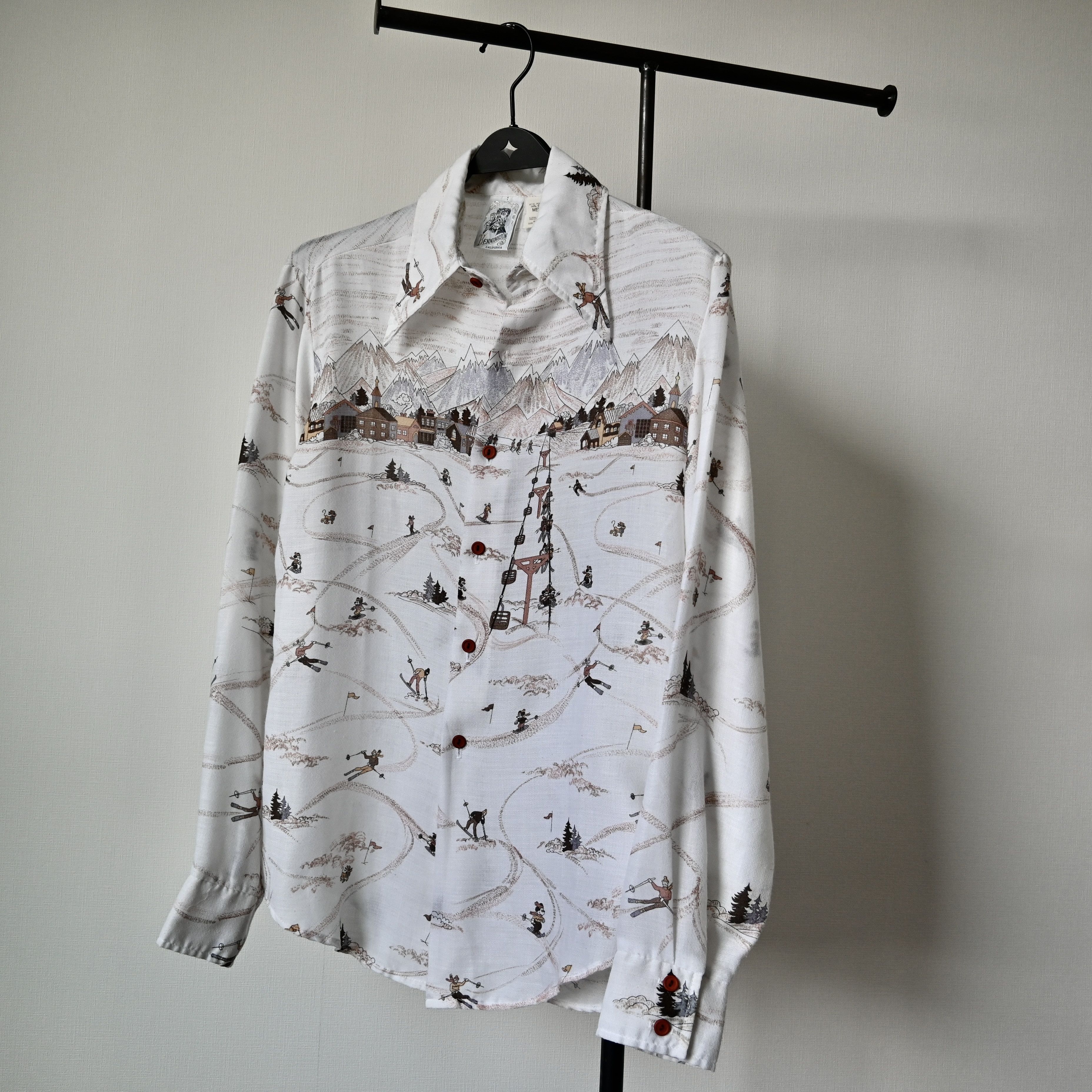 Kennington Ltd. VTG 1970s Kennington mickey mouse in snow mountain shirt Size US M / EU 48-50 / 2 - 19 Thumbnail