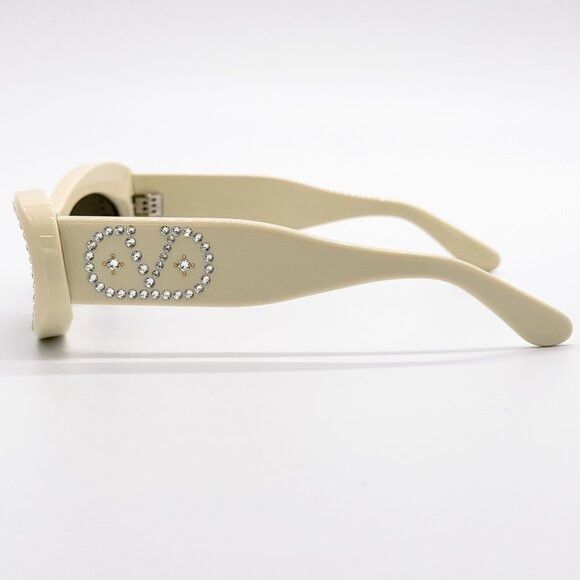 Valentino NEW VALENTINO SUNGLASSES VLS-178E IVORY/BLUE OVAL WOMEN EYEW Size ONE SIZE - 8 Thumbnail
