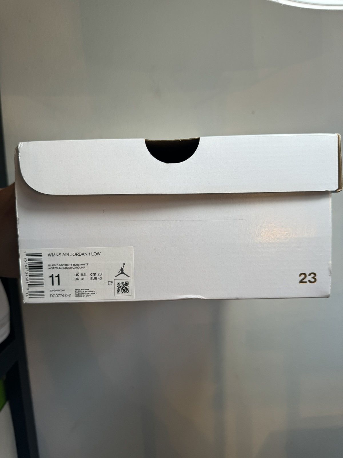 image of Air Jordan 1 Low University Black Shoes in Blue, Women's (Size 11)