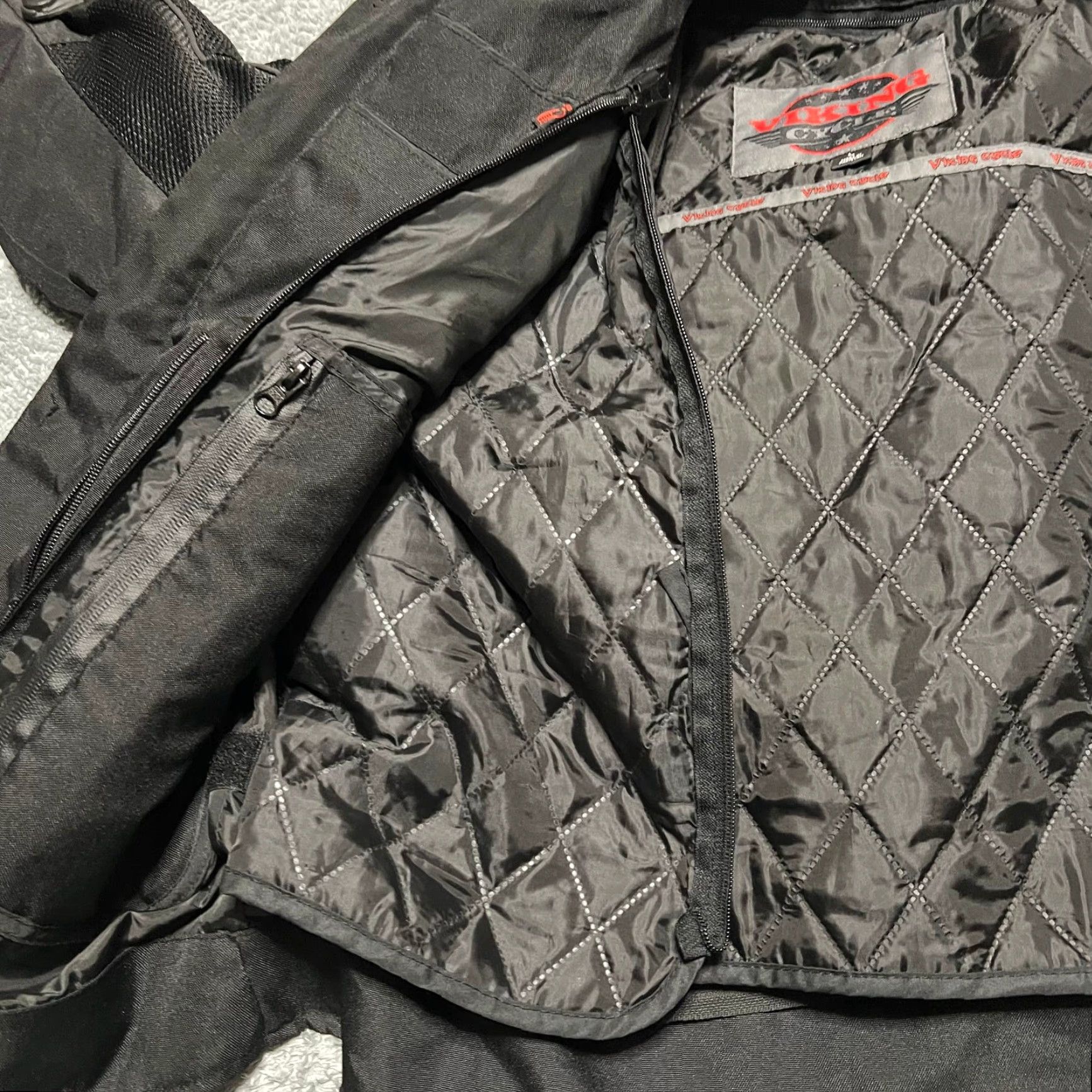 Vintage Viking Motorcycle Jacket Mens Large Armored Removable Padded Coat Black L Regular Men Size US L / EU 52-54 / 3 - 5 Thumbnail